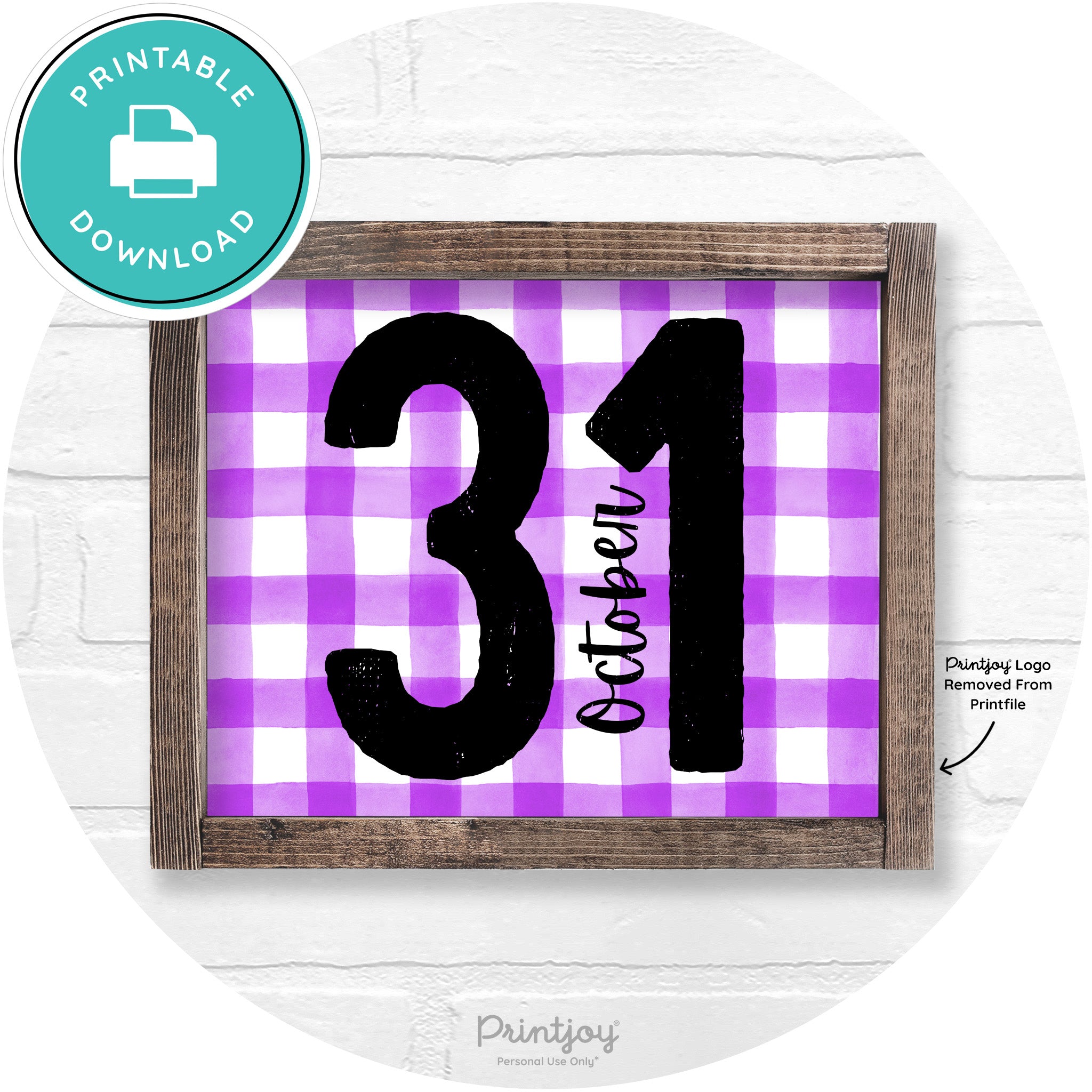 October 31 Halloween Rustic Farmhouse Wall Art Free Printable - Printjoy