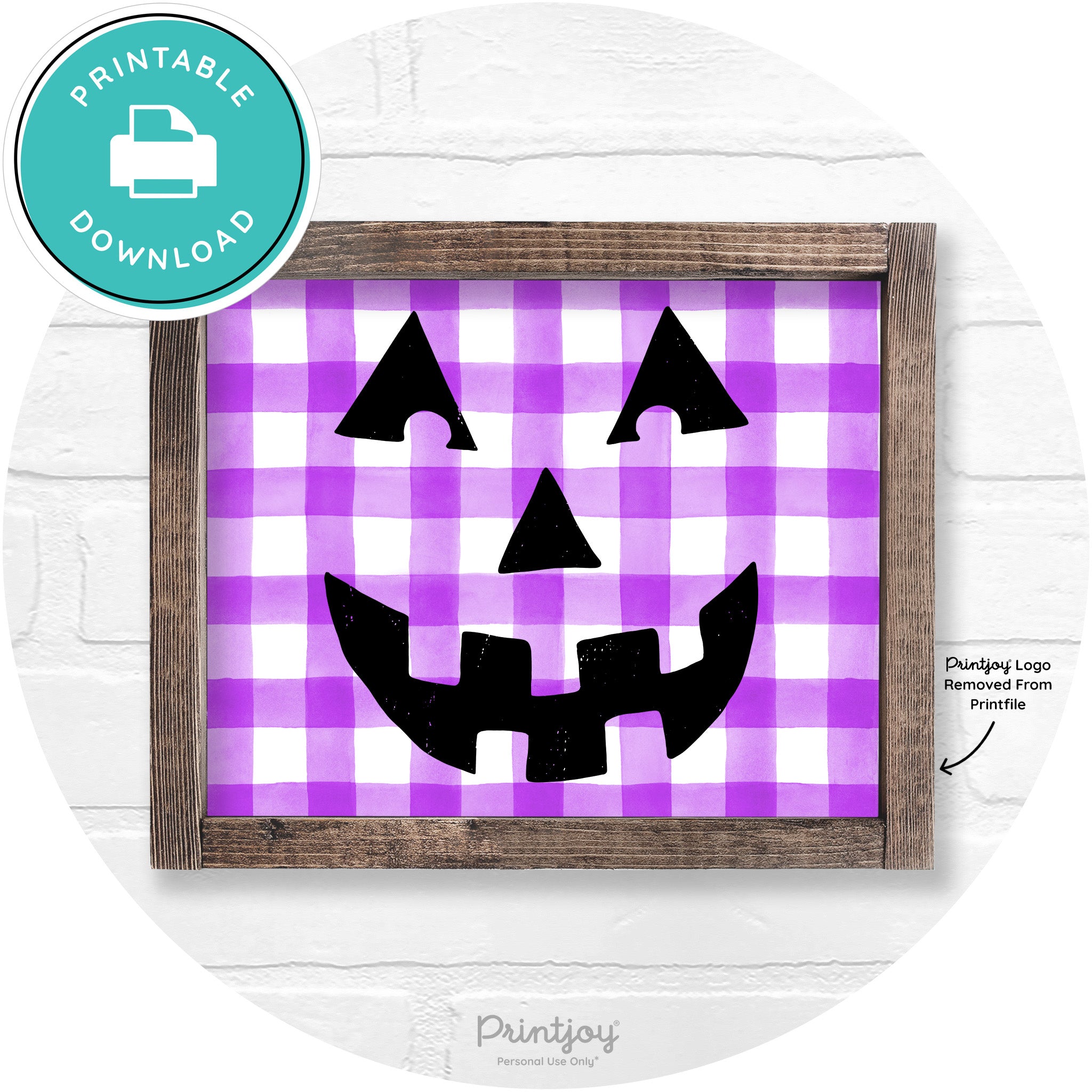 Jack O Lantern Halloween Rustic Farmhouse Wall Art Free Printable - Printjoy
