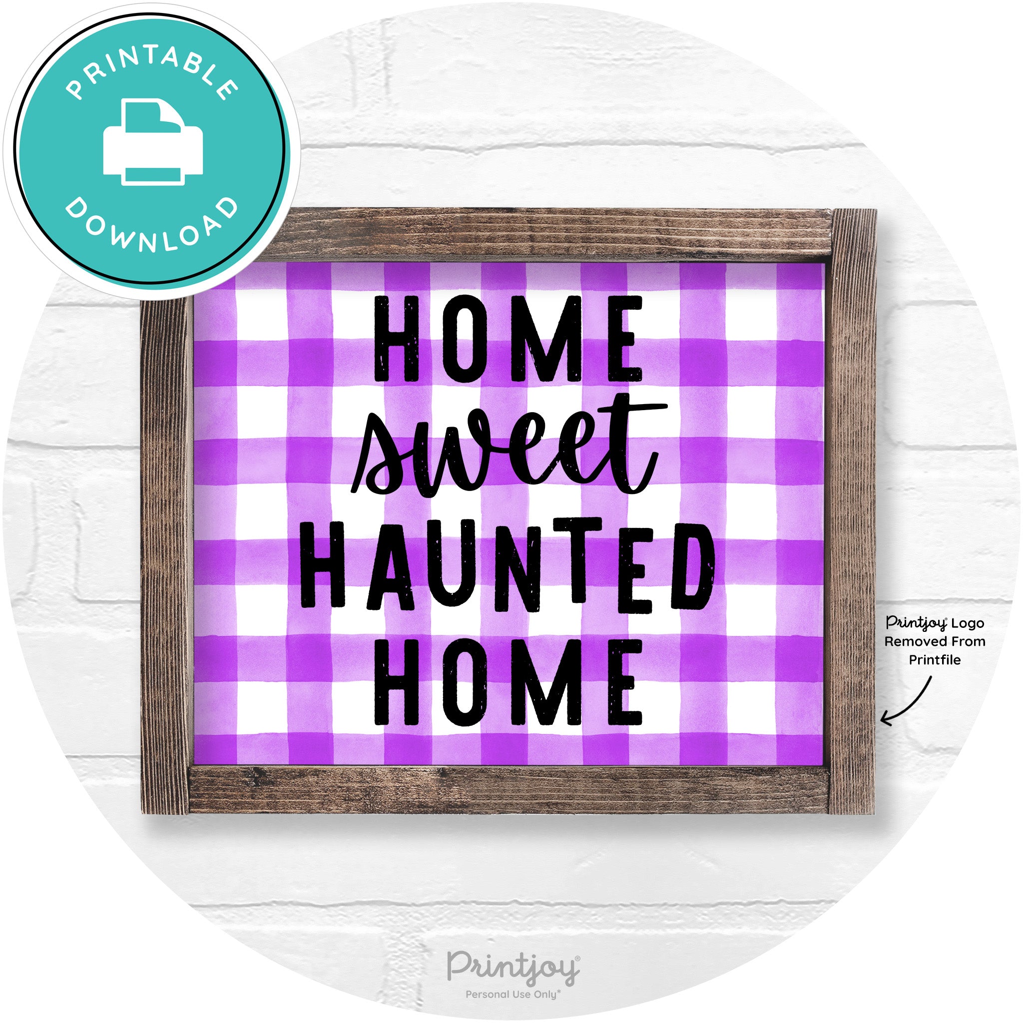 Home Sweet Haunted Home Rustic Halloween Wall Art Free Printable - Printjoy