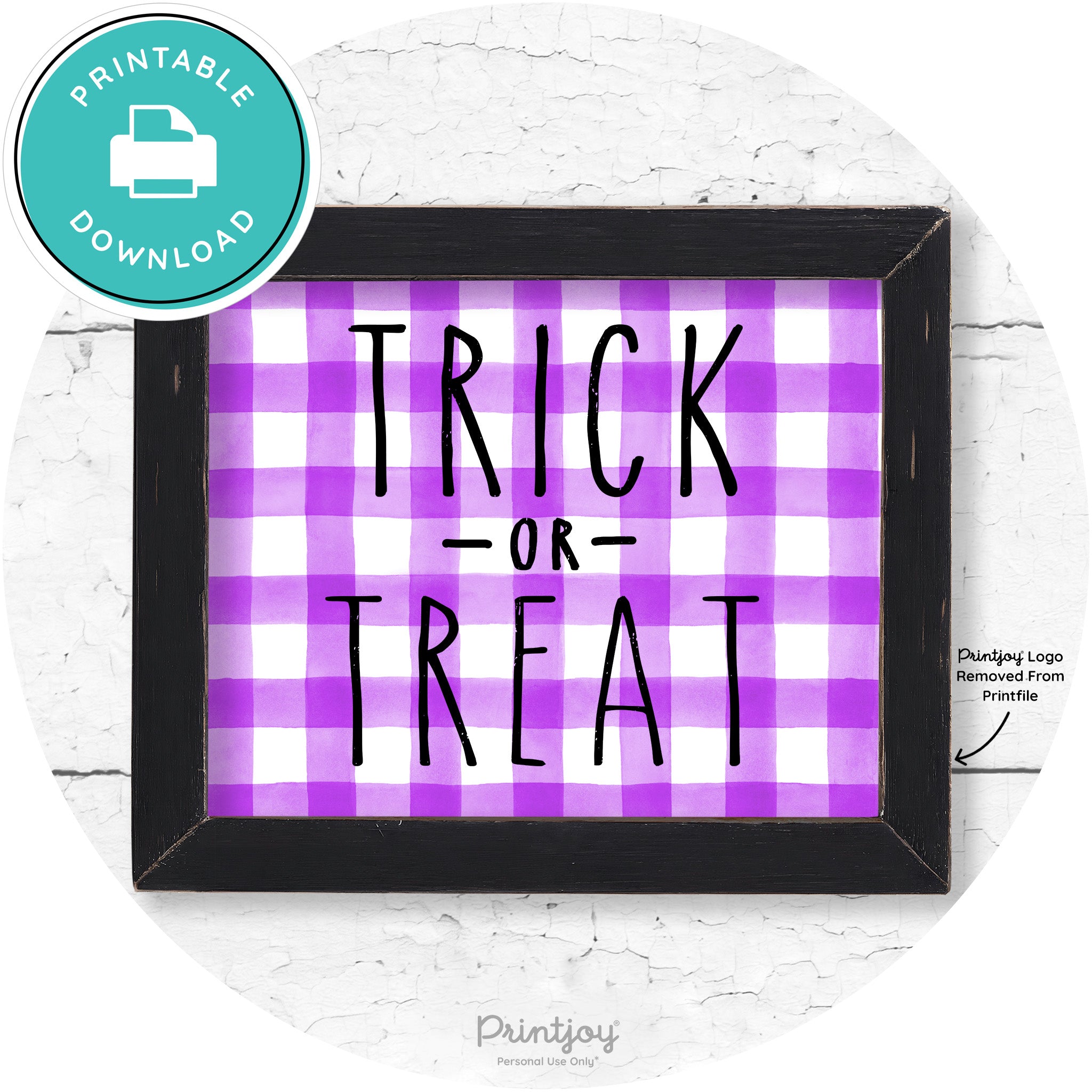Trick Or Treat Lettering Farmhouse Halloween Wall Art Free Printable - Printjoy
