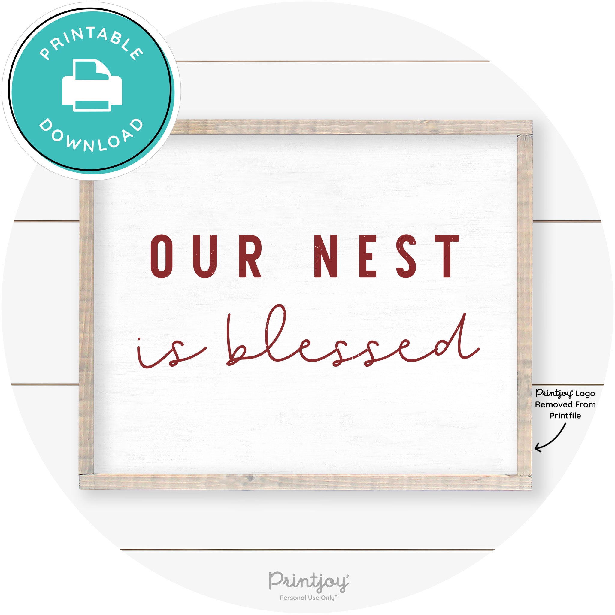 Our Nest Is Blessed Farmhouse Living Room Wall Art Free Printable - Printjoy