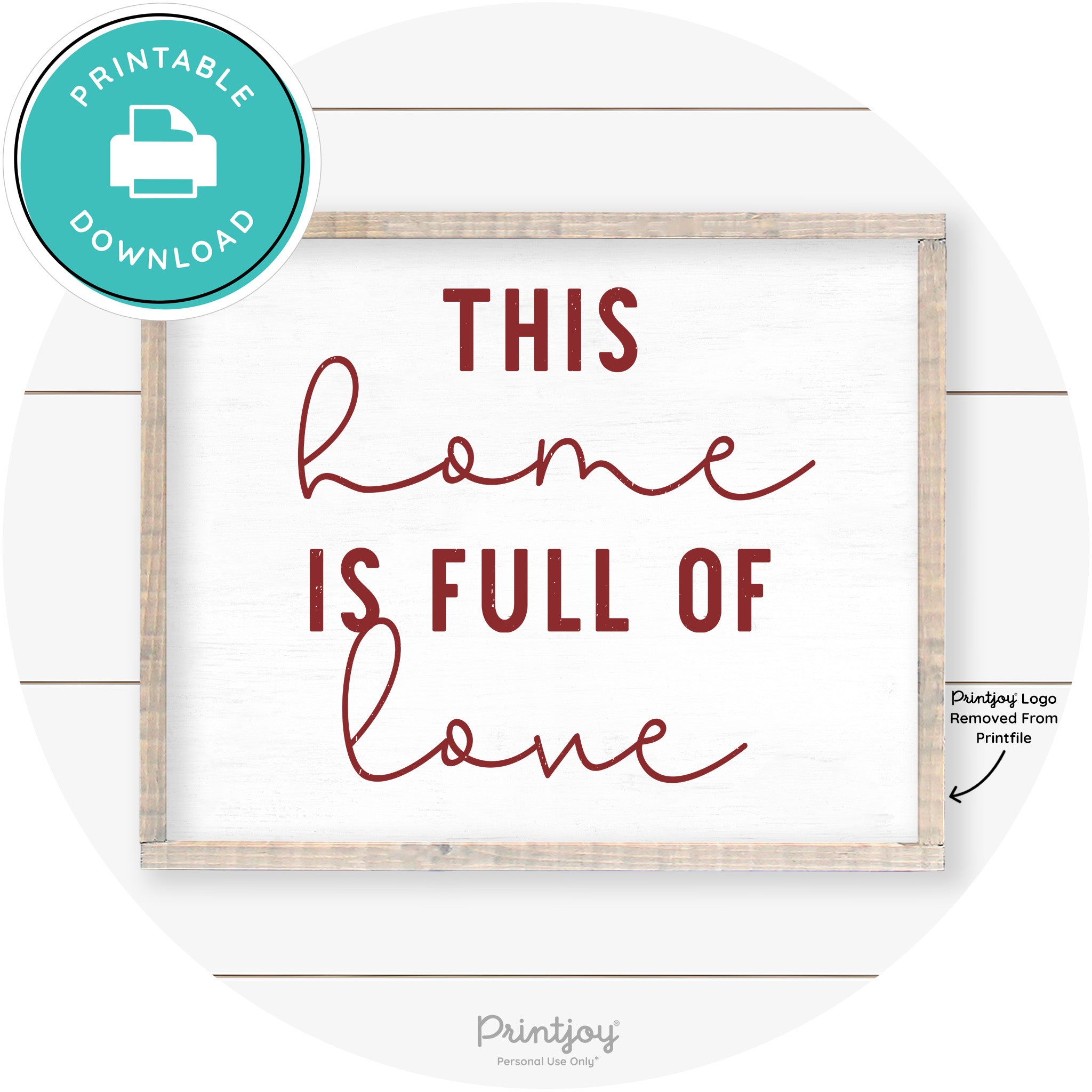 This Home Is Love Farmhouse Living Room Wall Art Free Printable - Printjoy