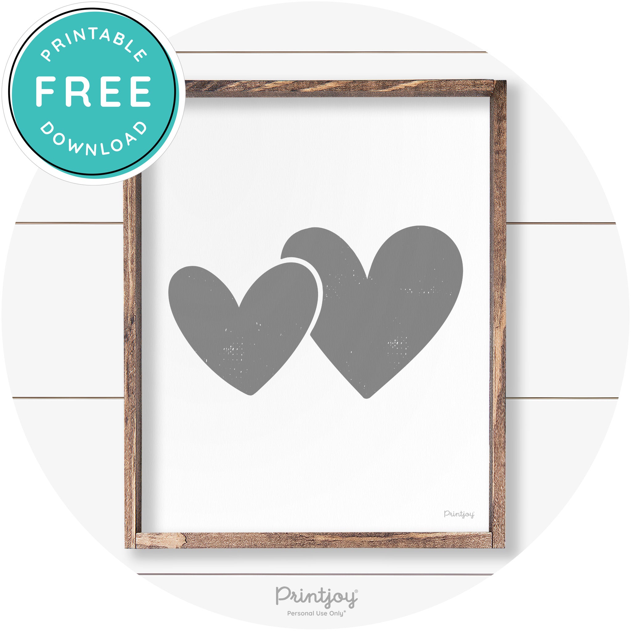 Heart Silhouettes Cute Couples Farmhouse Wall Art Free Printable