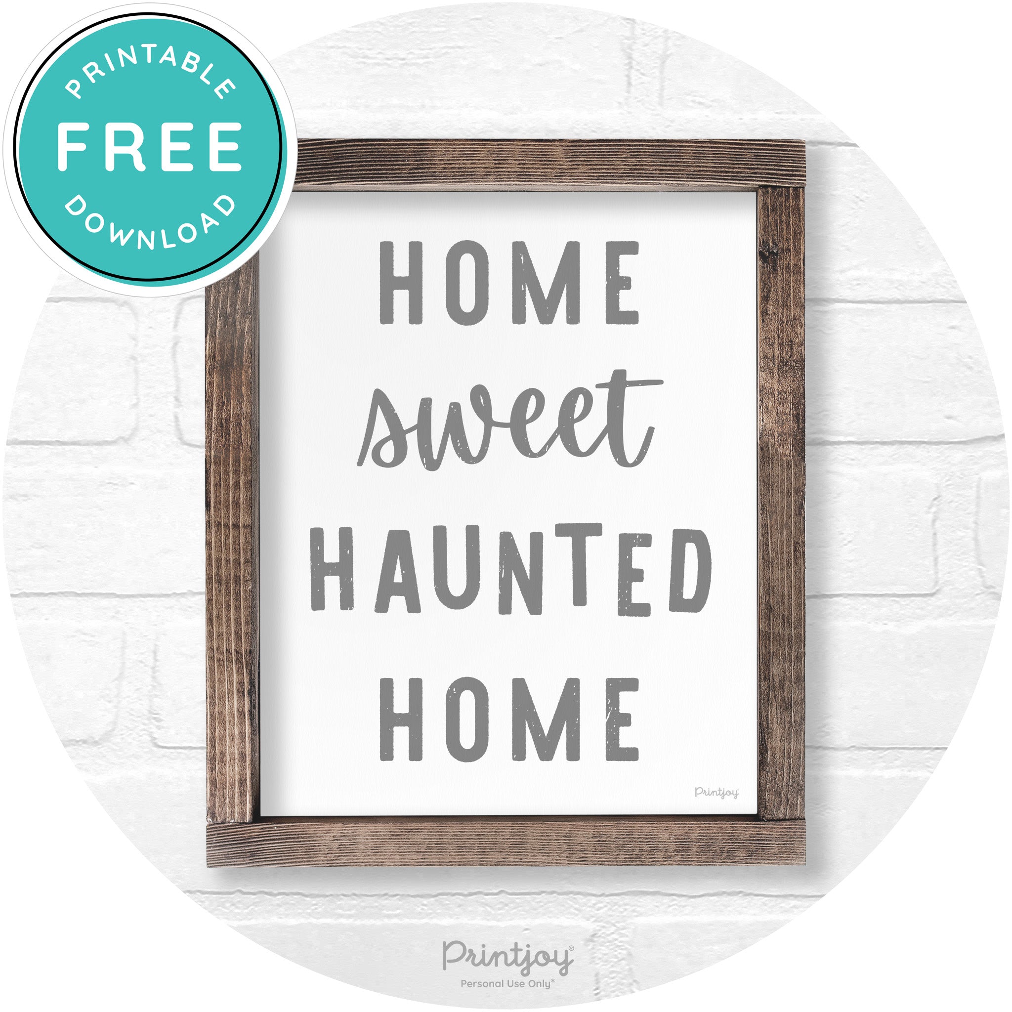 Home Sweet Haunted Home Rustic Halloween Wall Art Free Printable - Printjoy