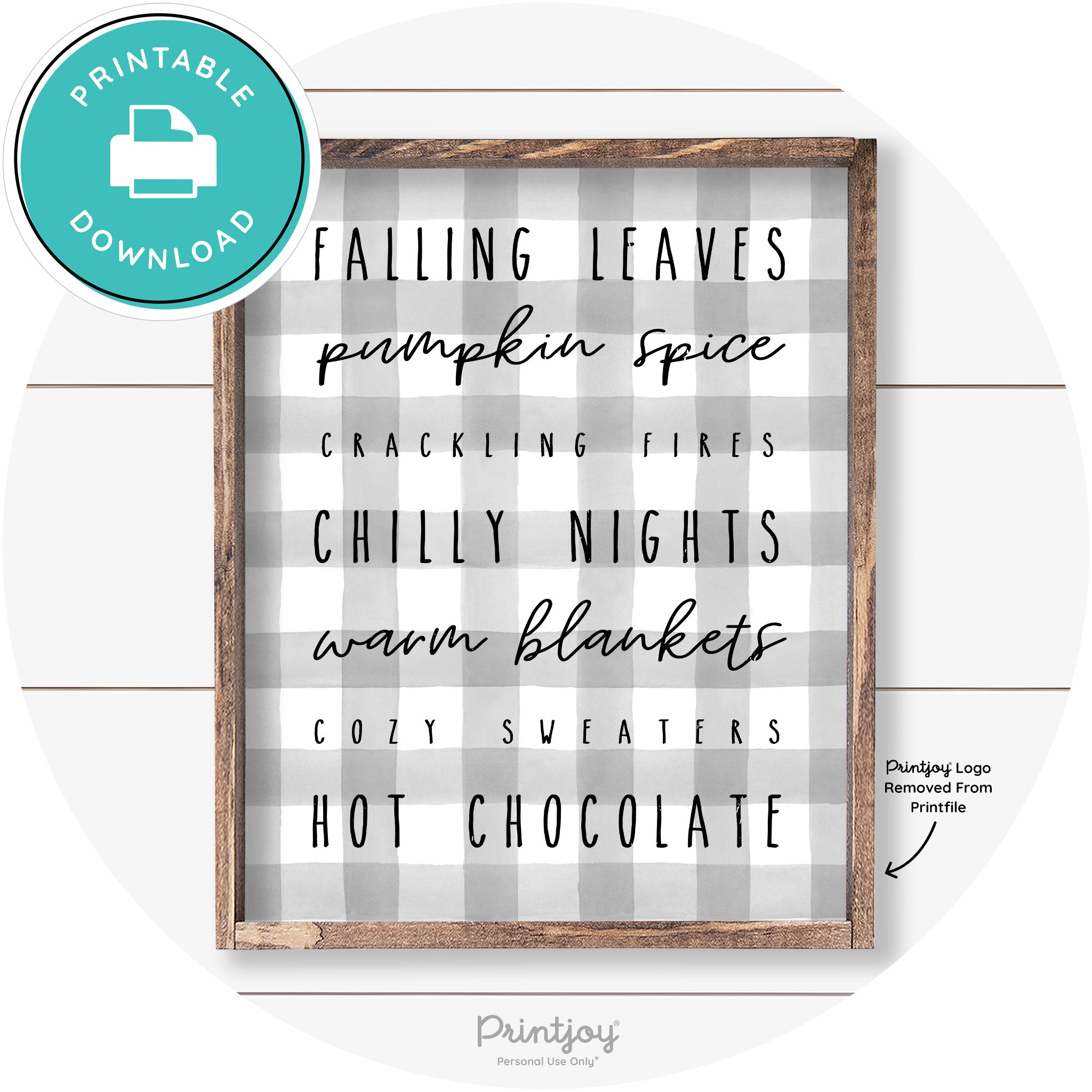 Fall Favorite Things Cute Farmhouse Autumn Wall Art Free Printable - Printjoy