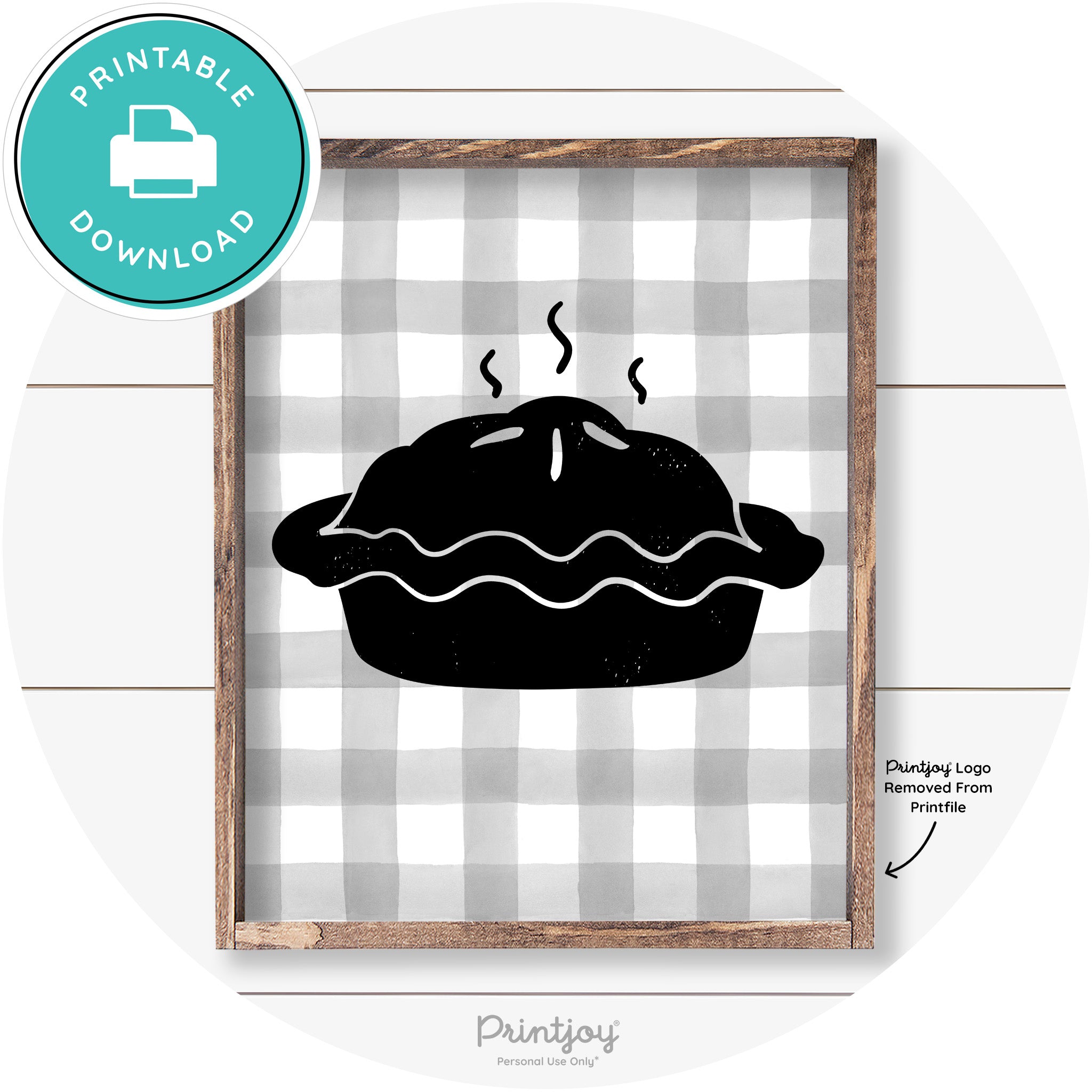 Pie Thanksgiving Desert Cute Farmhouse Wall Art Decor Free Printable - Printjoy
