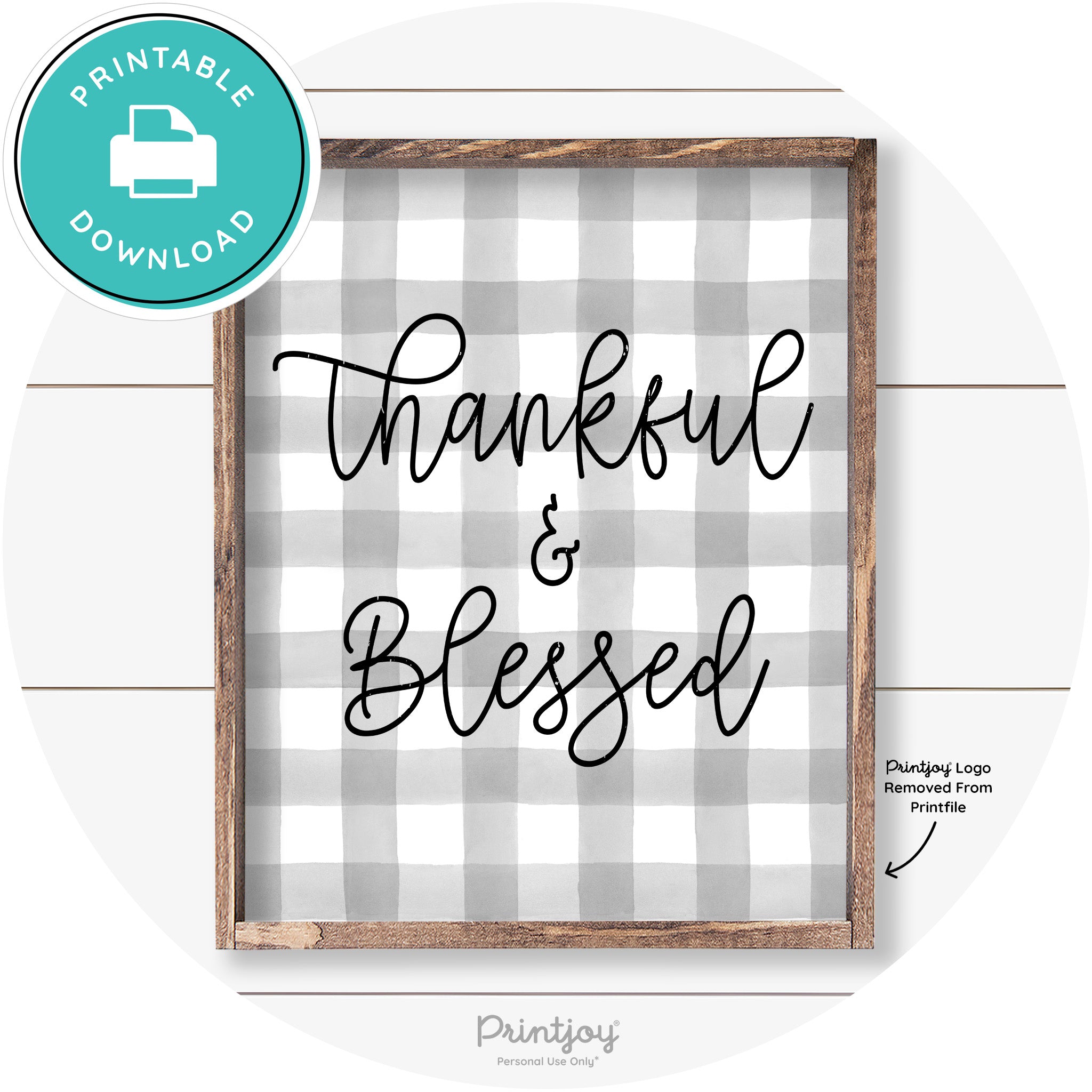 Thankful And Blessed Thanksgiving Farmhouse Wall Art Free Printable - Printjoy