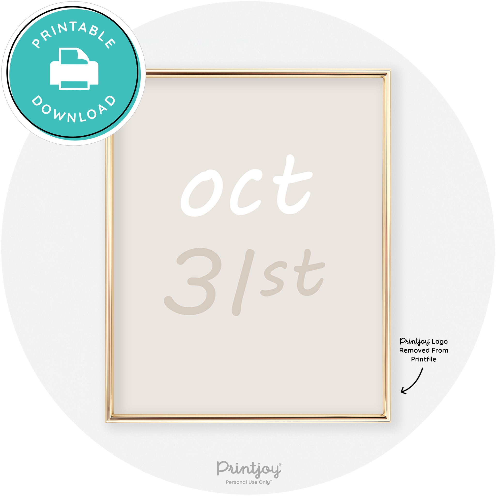 October 31st Cute Chic Halloween Sign Wall Art Decor Free Printable - Printjoy