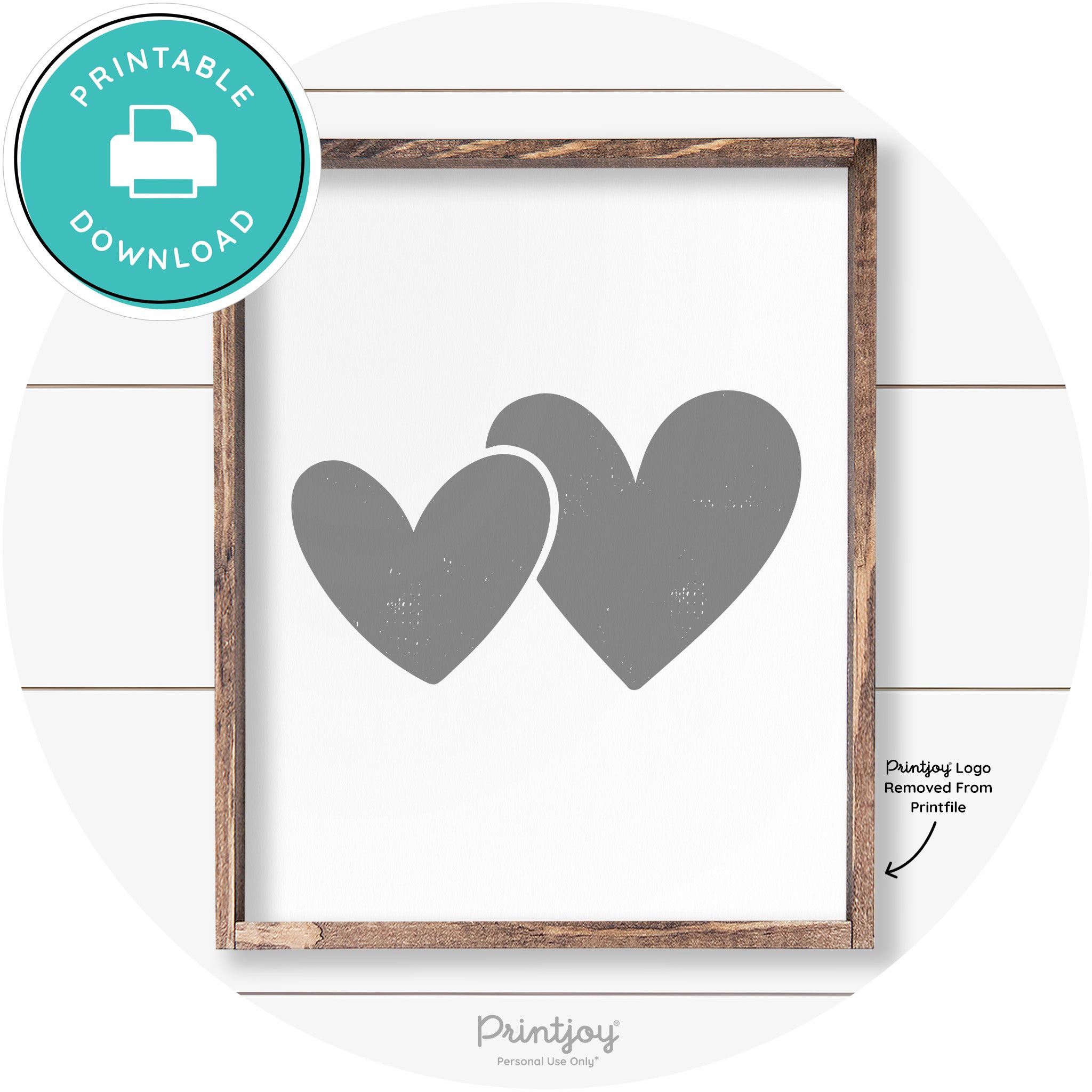 Heart Silhouettes Cute Couples Farmhouse Wall Art Free Printable