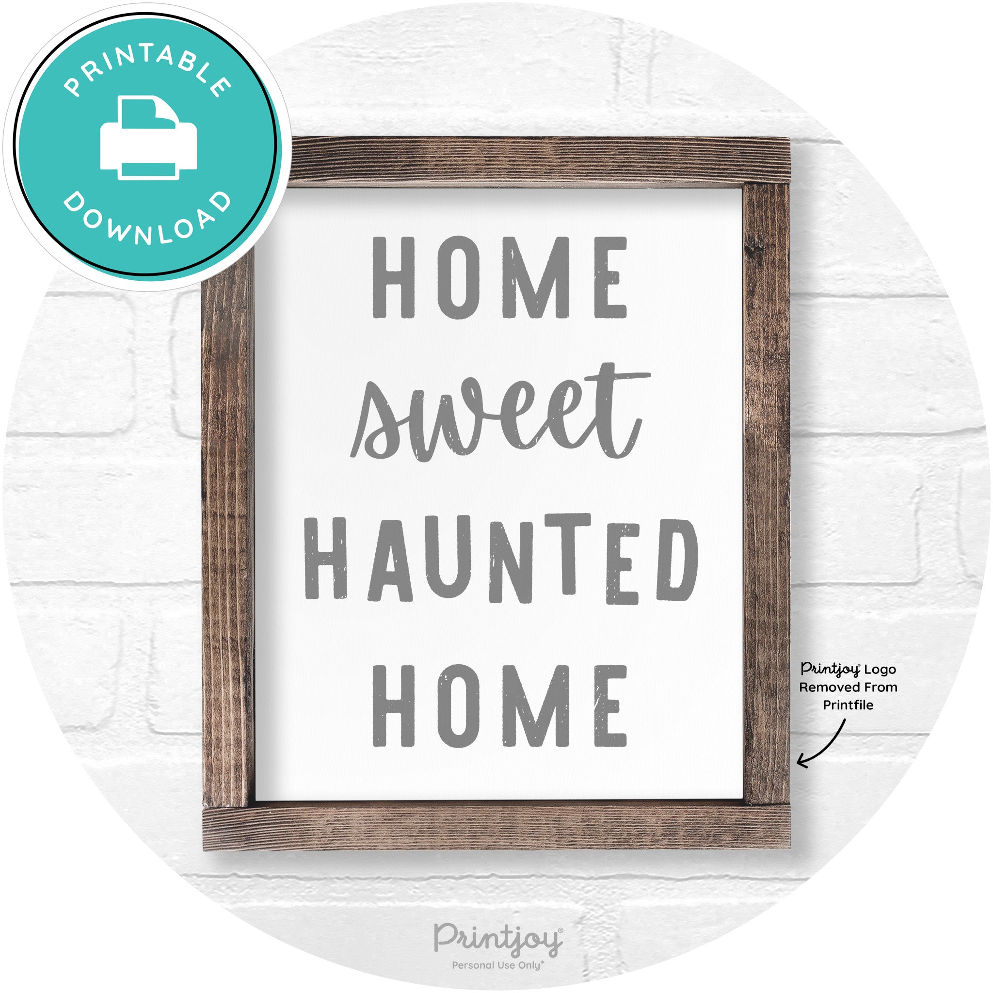 Home Sweet Haunted Home Rustic Halloween Wall Art Free Printable - Printjoy