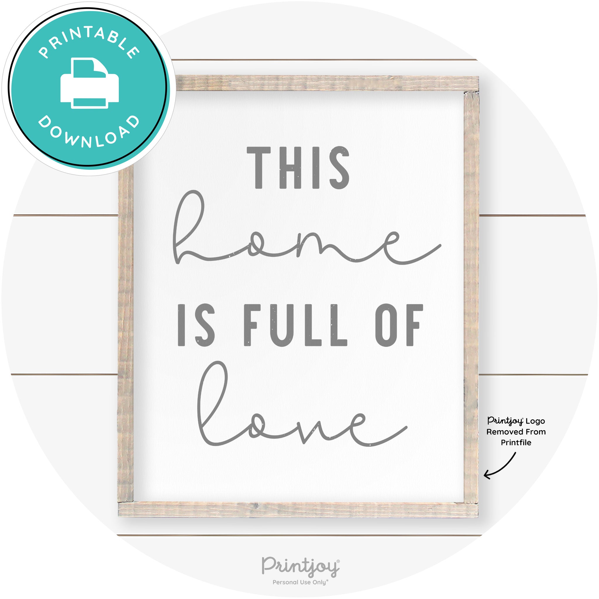 This Home Is Love Farmhouse Living Room Wall Art Free Printable - Printjoy