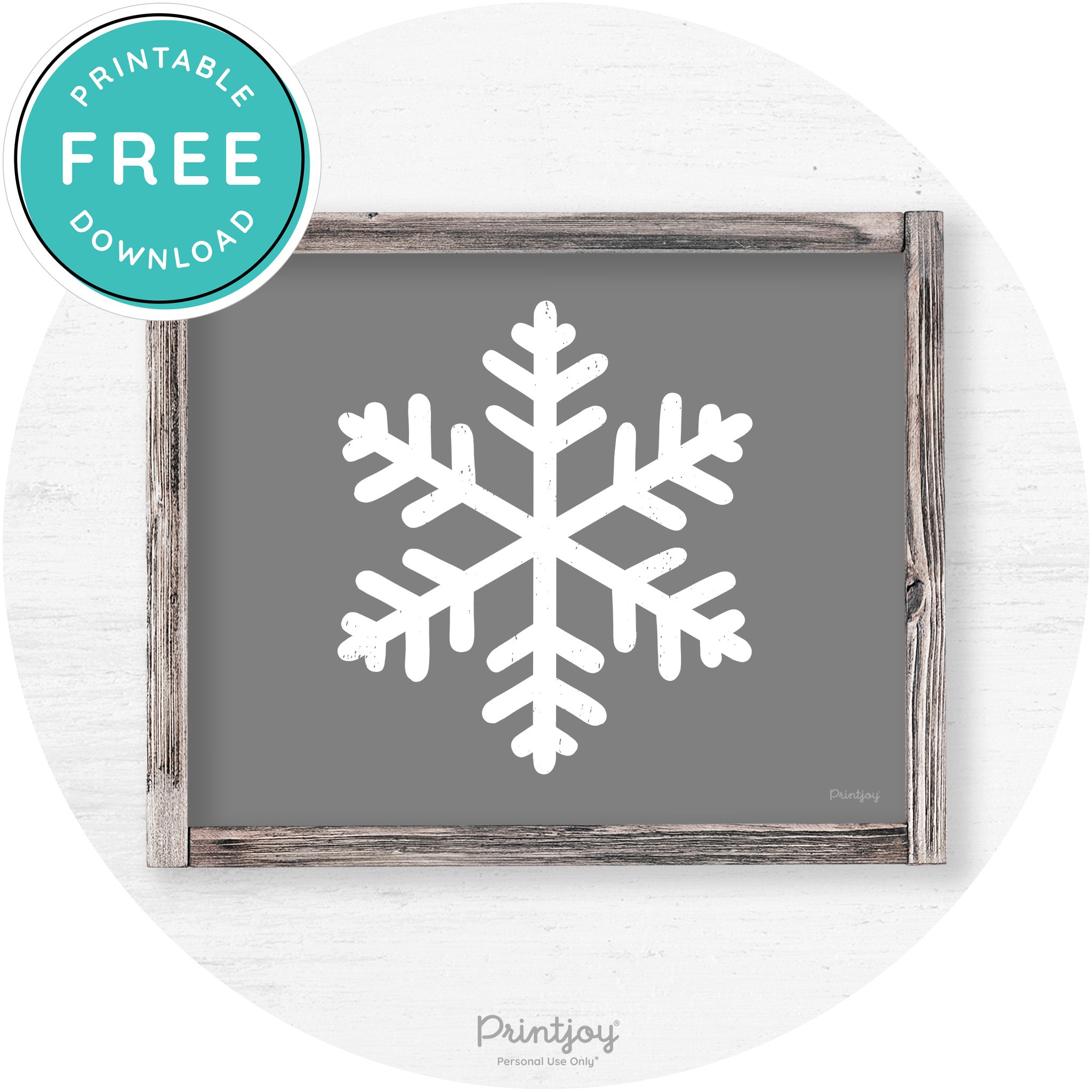 Snowflake Silhouette Winter Farmhouse Wall Art Decor Free Printable - Printjoy