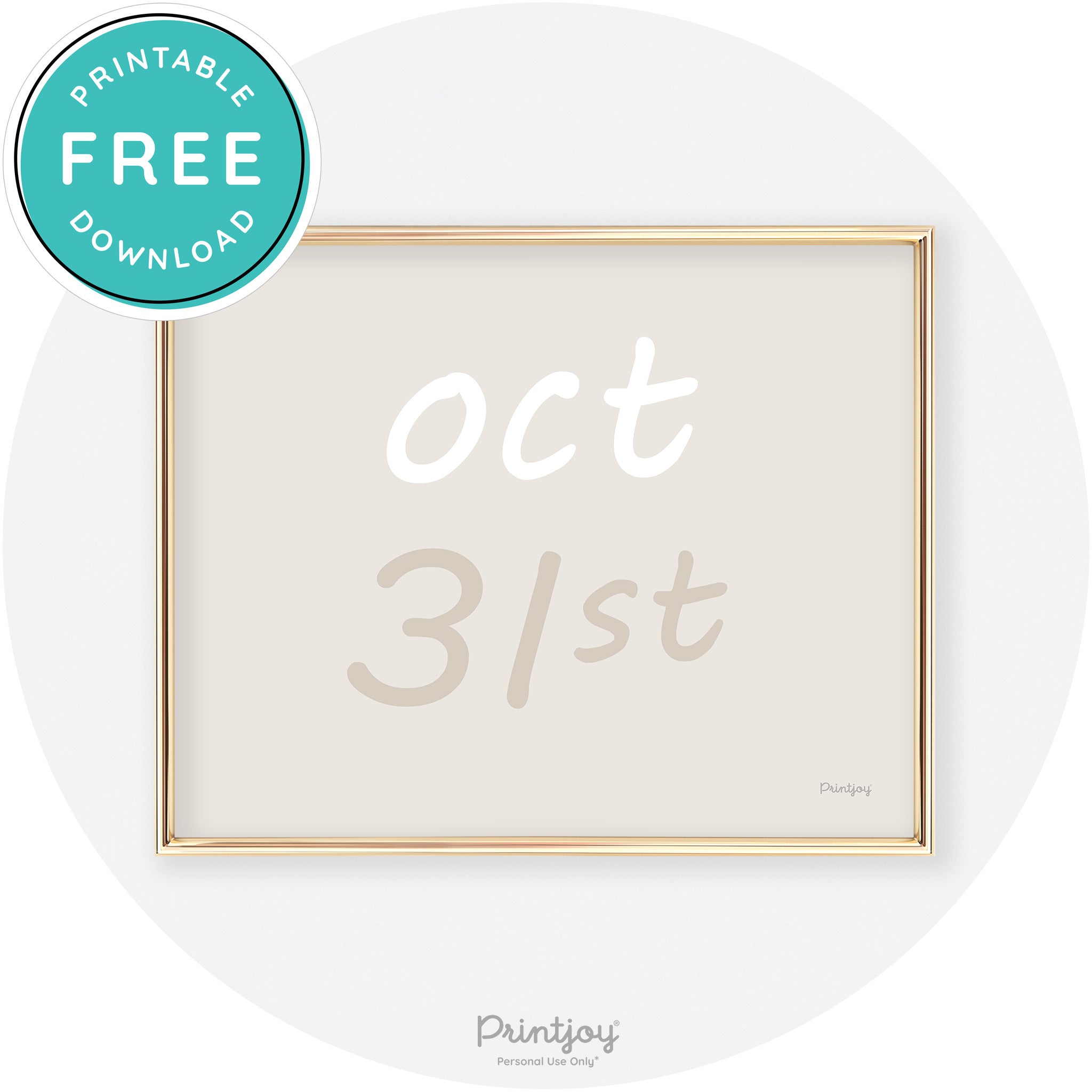 October 31st Cute Chic Halloween Sign Wall Art Decor Free Printable - Printjoy