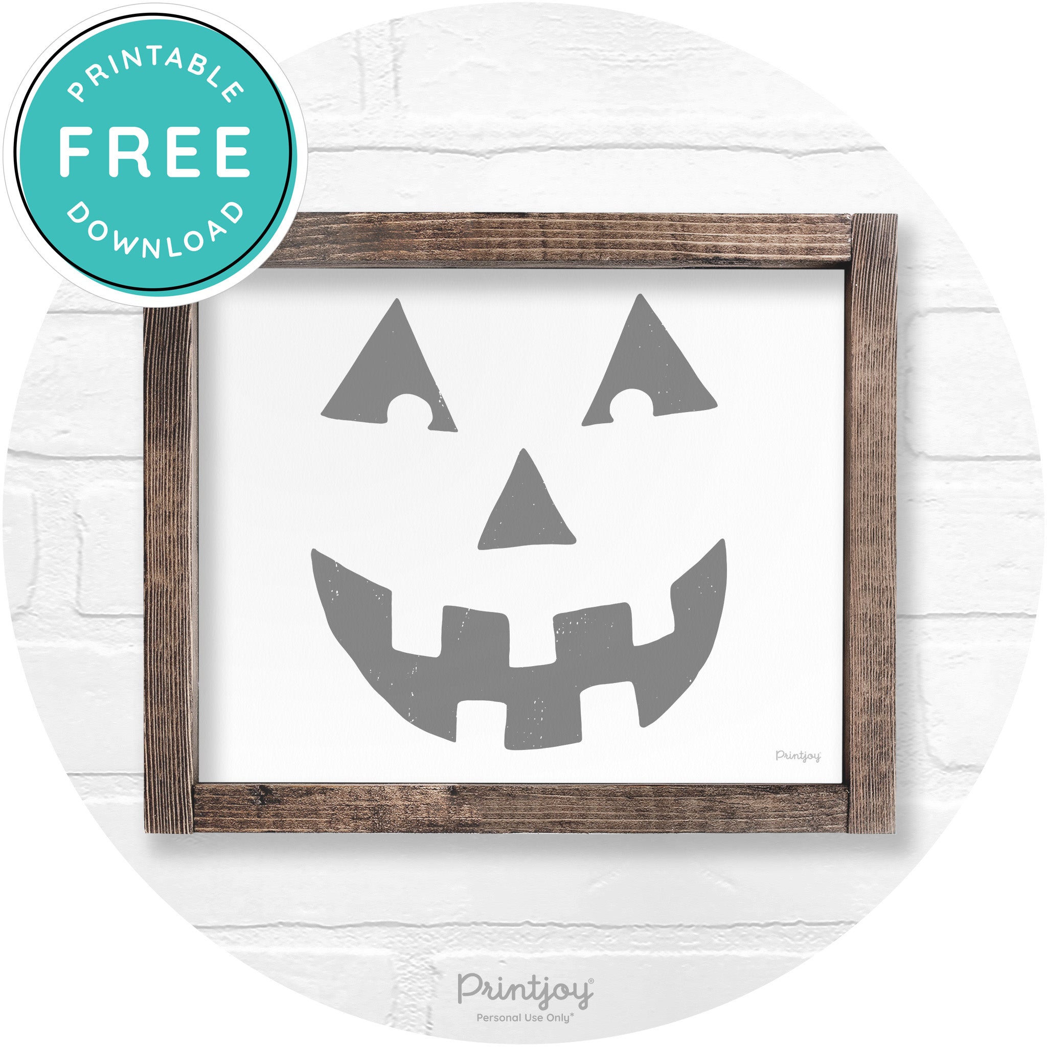 Jack O Lantern Halloween Rustic Farmhouse Wall Art Free Printable - Printjoy
