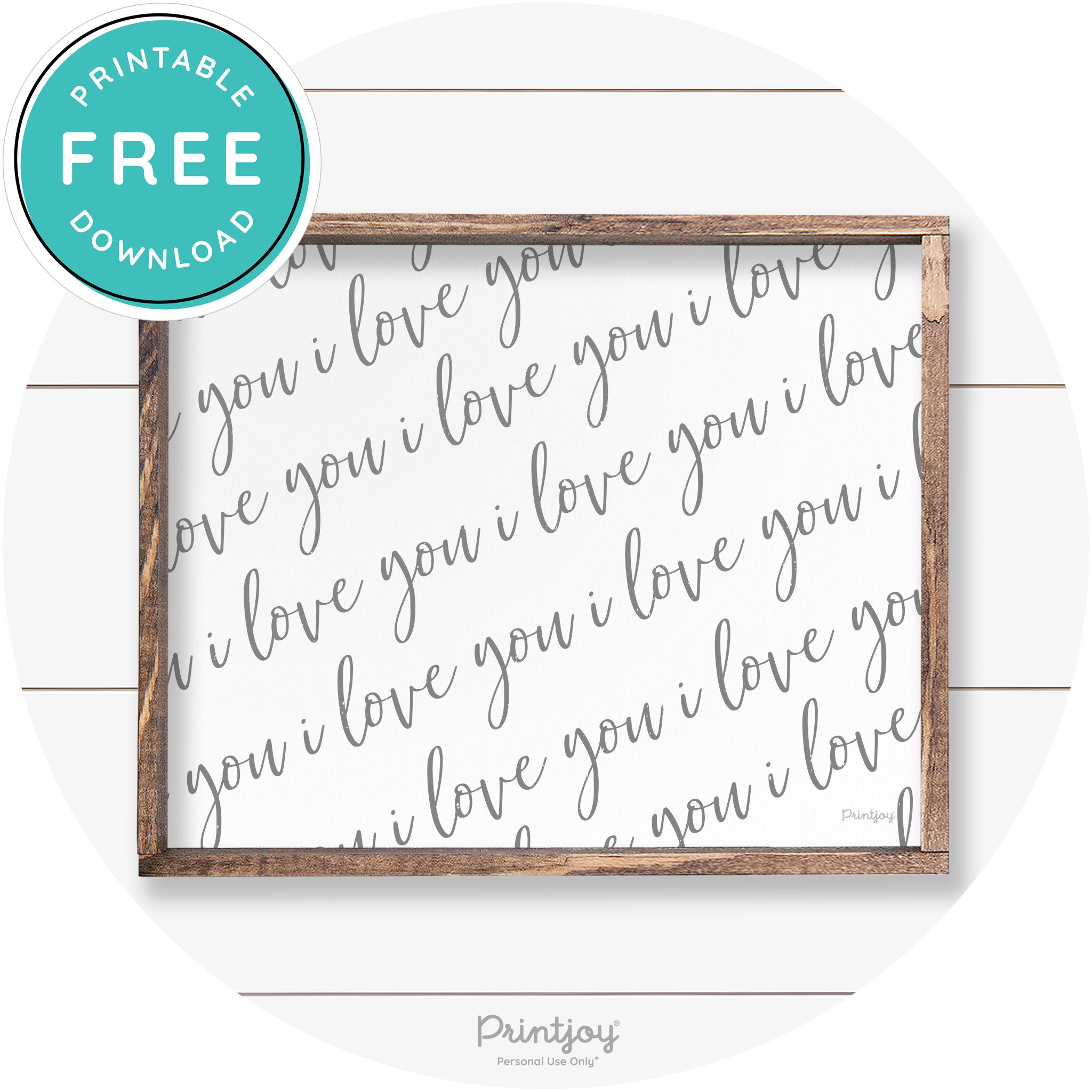 I Love You Pattern Cute Couples Farmhouse Wall Art Free Printable - Printjoy