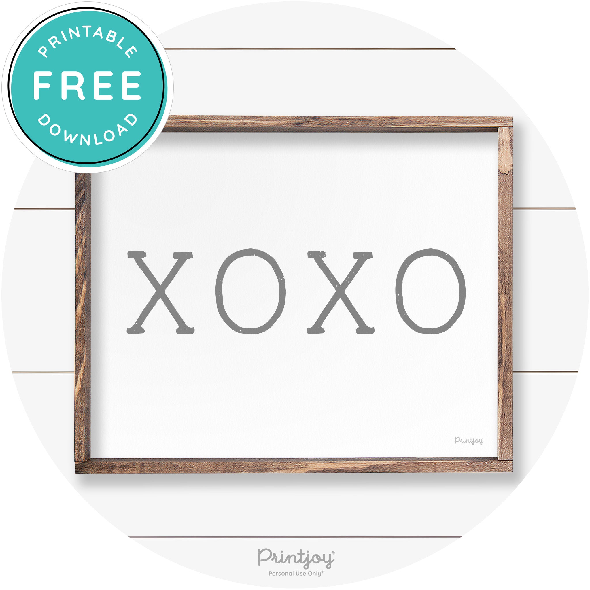 Xoxo Cute Couples Love Modern Farmhouse Wall Art Free Printable