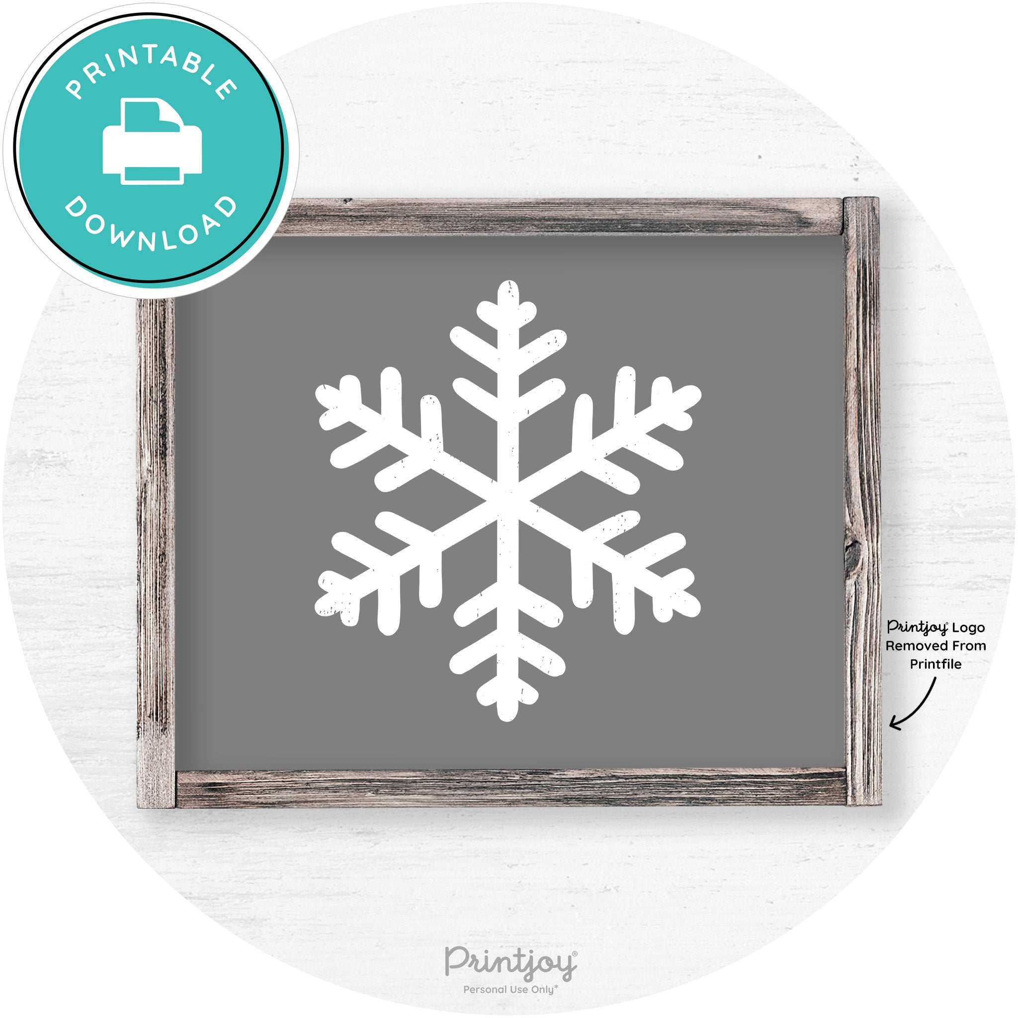 Snowflake Silhouette Winter Farmhouse Wall Art Decor Free Printable - Printjoy