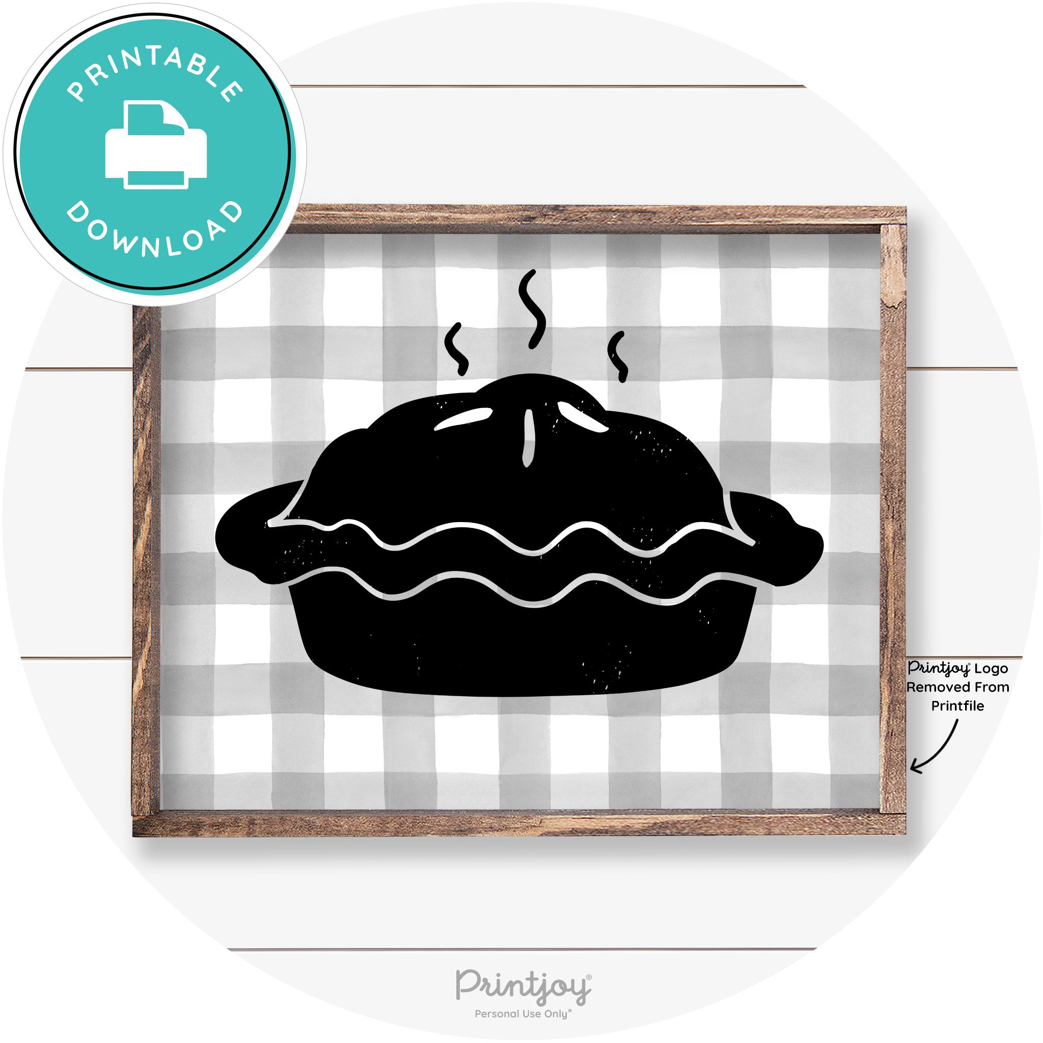 Pie Thanksgiving Desert Cute Farmhouse Wall Art Decor Free Printable - Printjoy