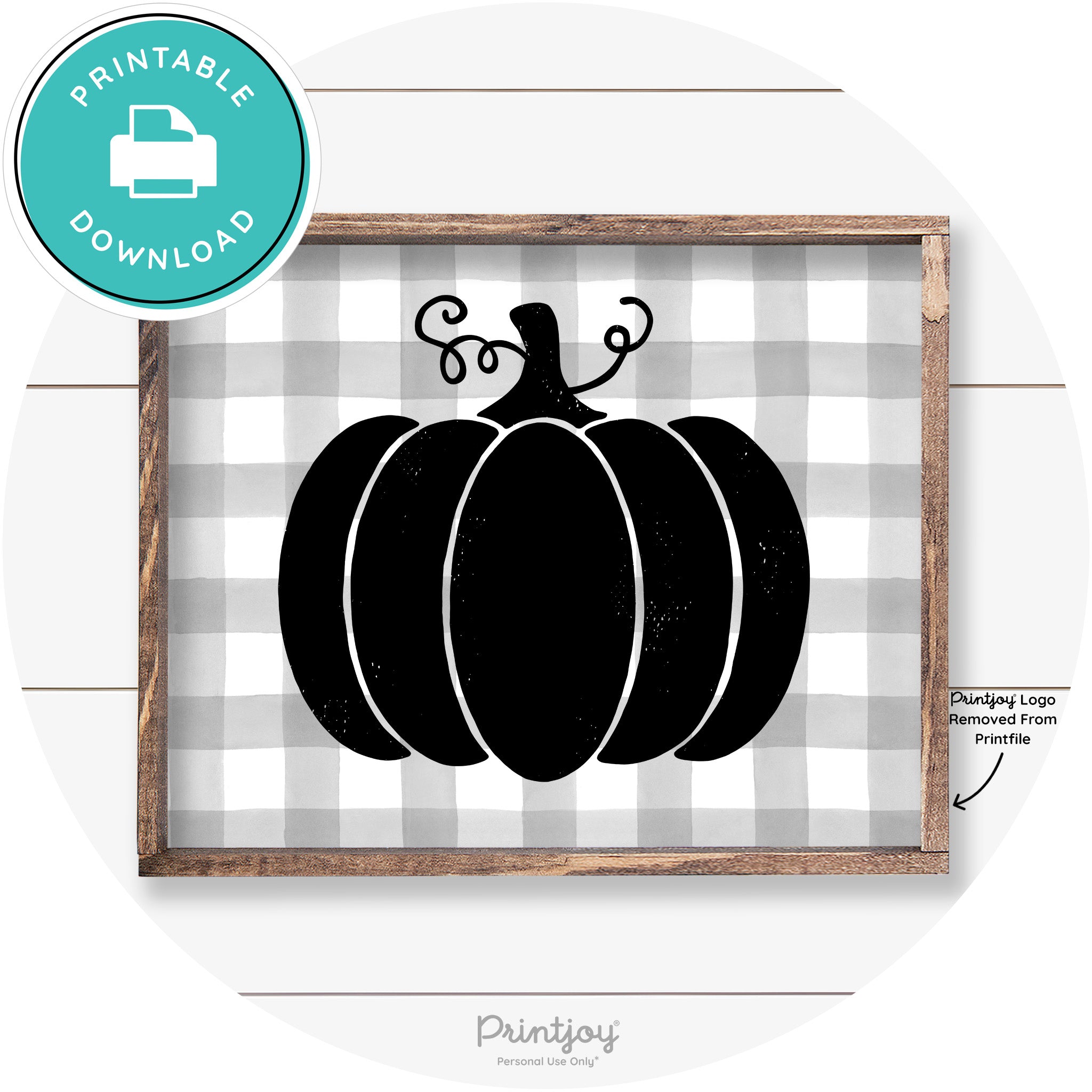 Pumpkin Thanksgiving Cute Farmhouse Wall Art Decor Free Printable - Printjoy