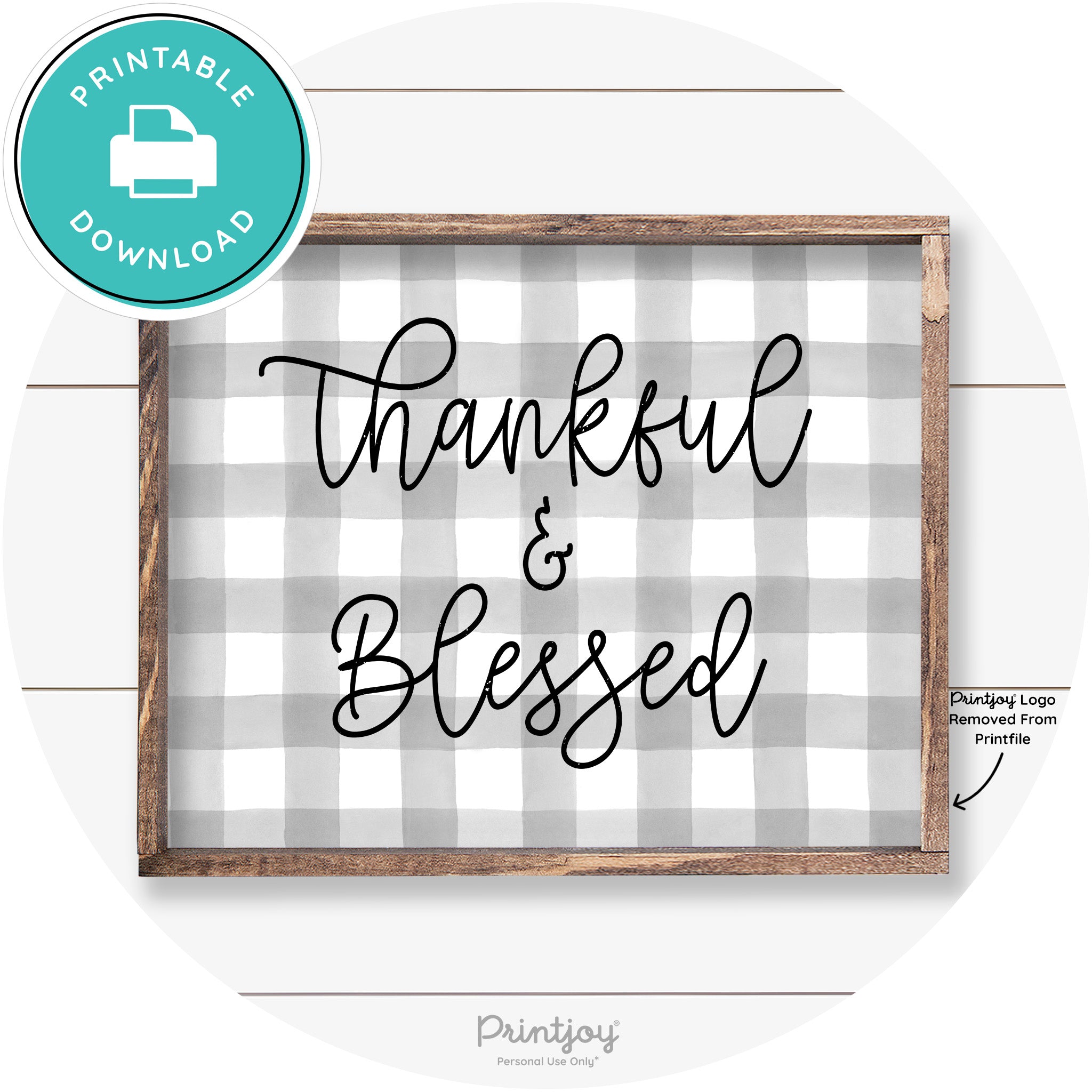 Thankful And Blessed Thanksgiving Farmhouse Wall Art Free Printable - Printjoy