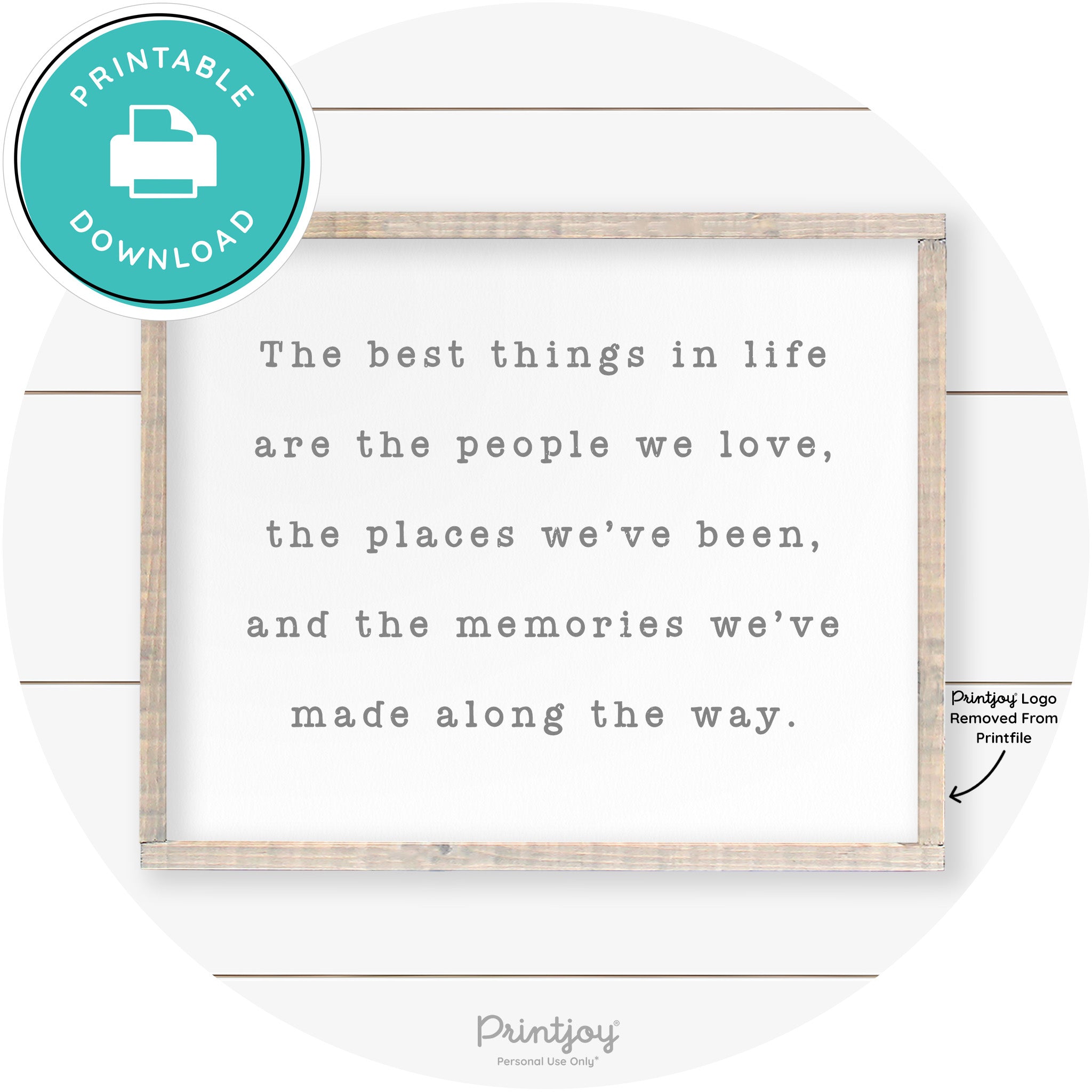 Best Things Quote Farmhouse Living Room Wall Art Free Printable - Printjoy