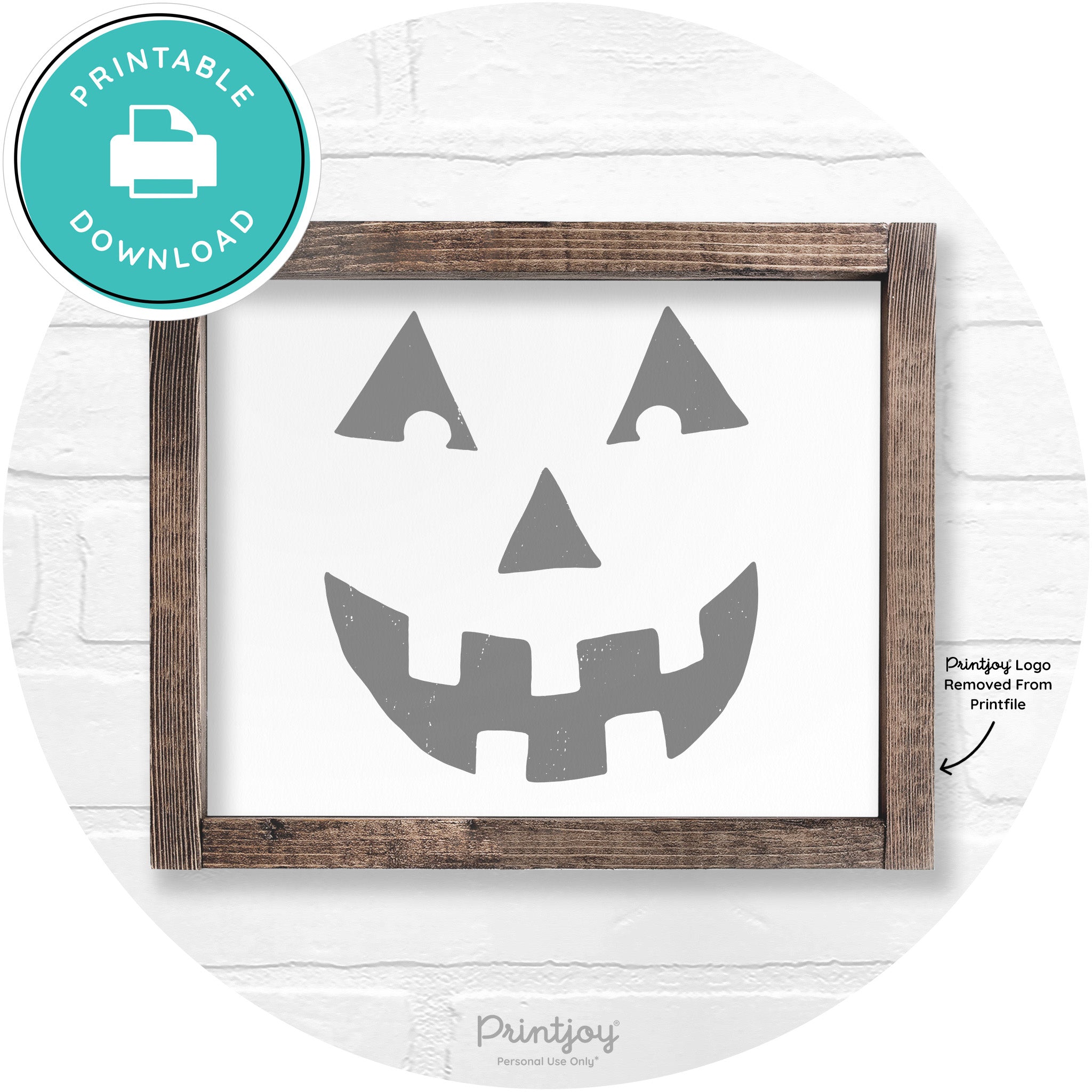 Jack O Lantern Halloween Rustic Farmhouse Wall Art Free Printable - Printjoy