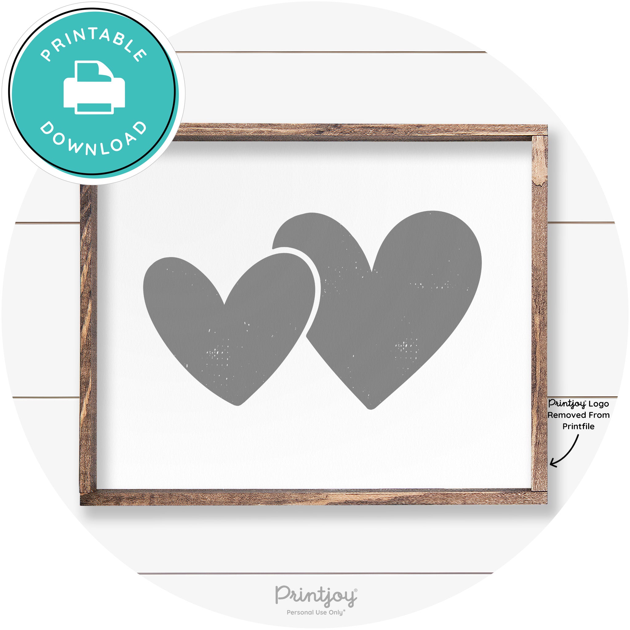 Heart Silhouettes Cute Couples Farmhouse Wall Art Free Printable