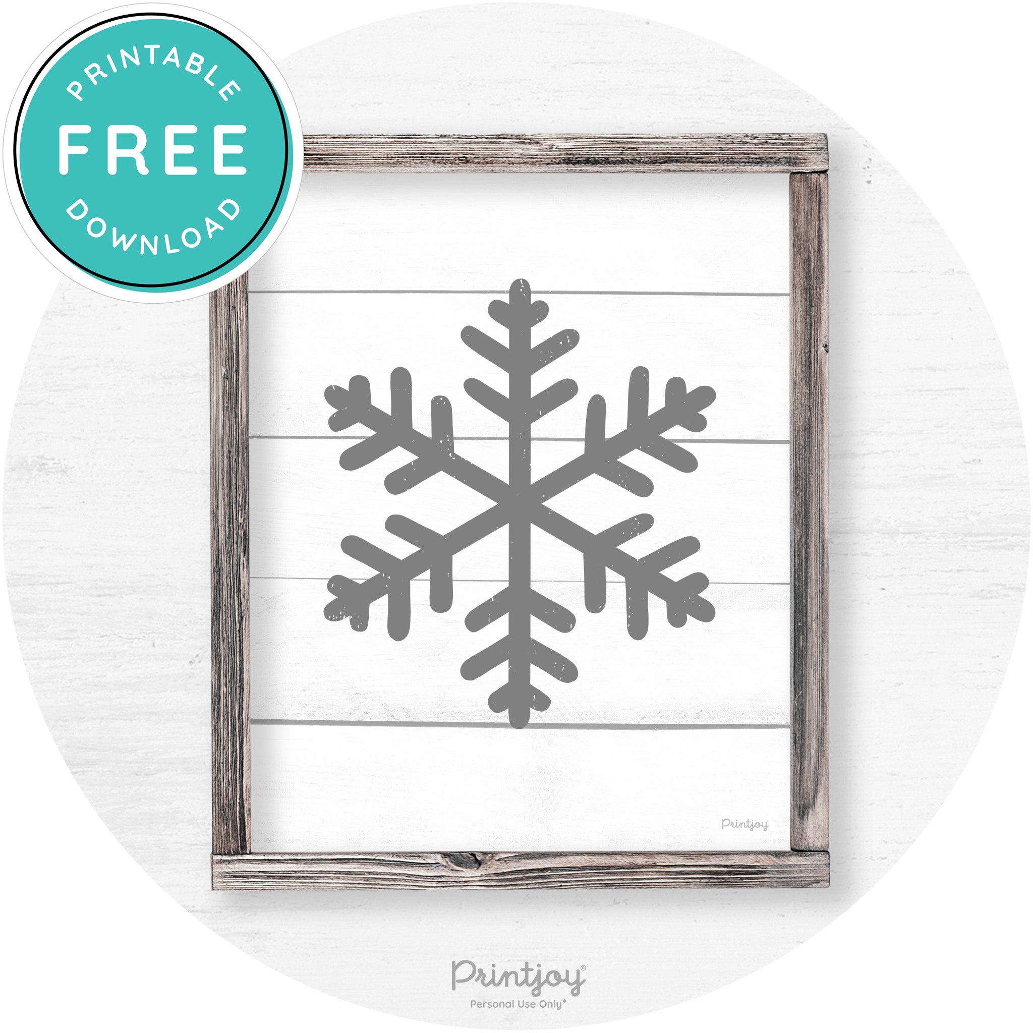 Snowflake Silhouette Winter Farmhouse Wall Art Decor Free Printable - Printjoy