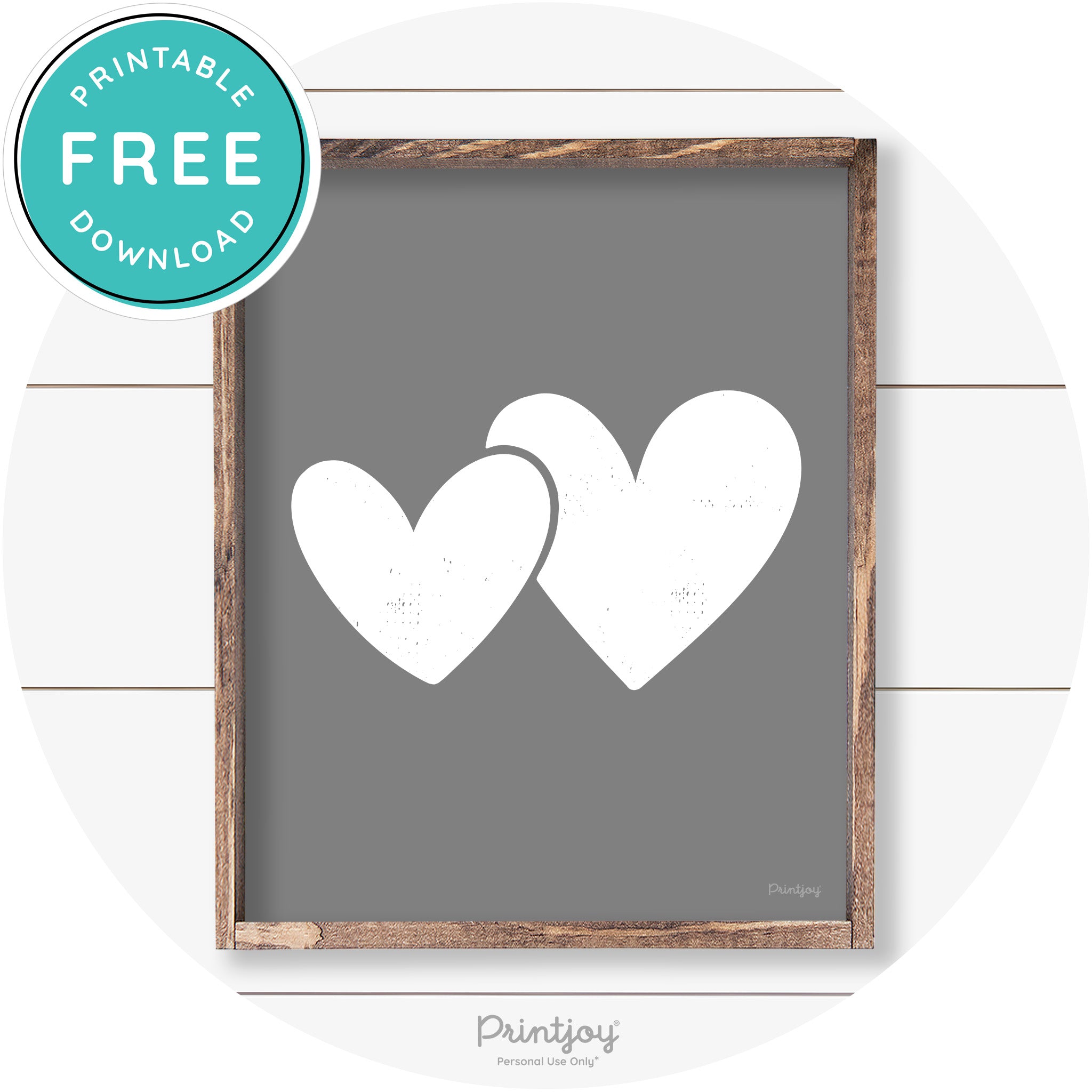 Heart Silhouettes Cute Couples Farmhouse Wall Art Free Printable