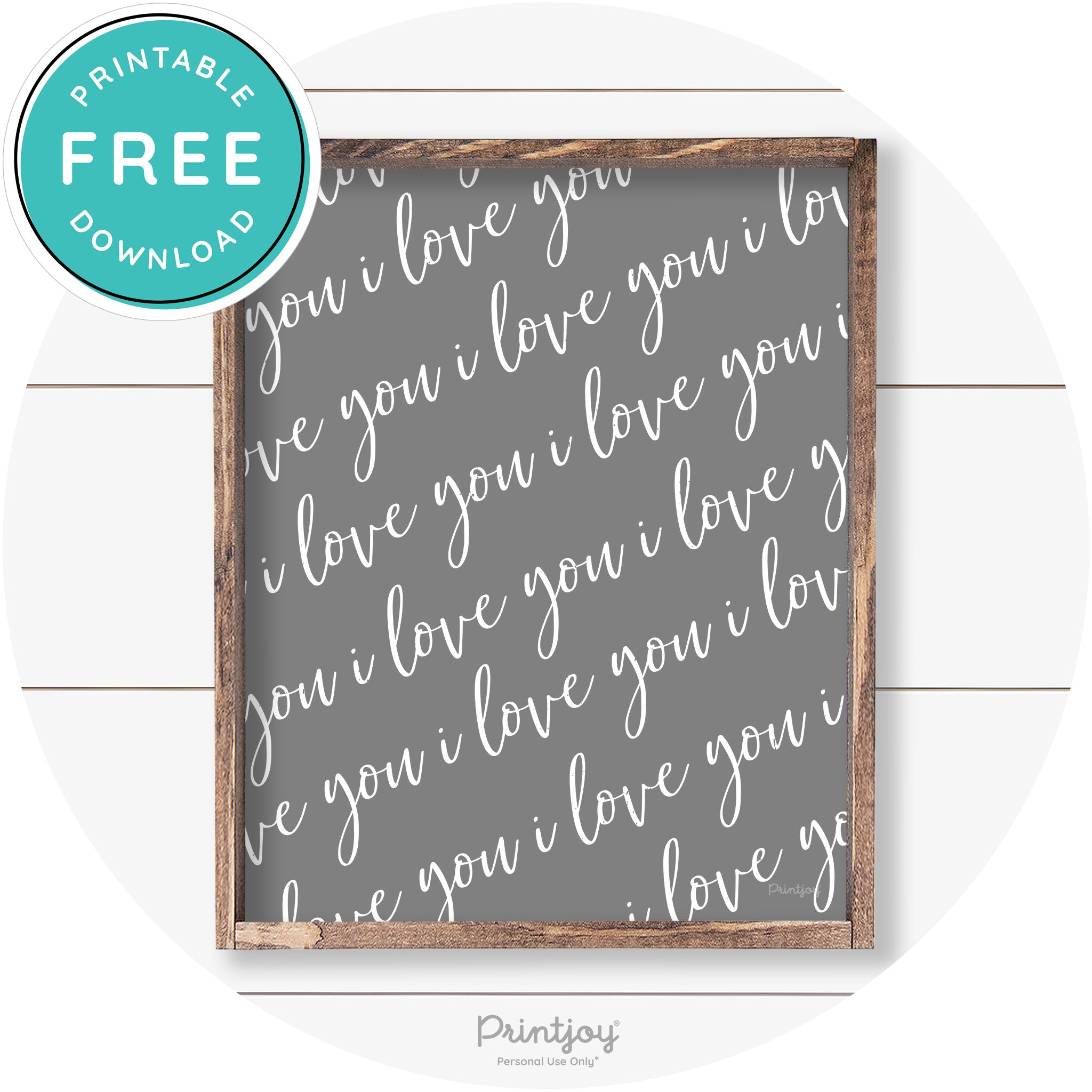 I Love You Pattern Cute Couples Farmhouse Wall Art Free Printable - Printjoy