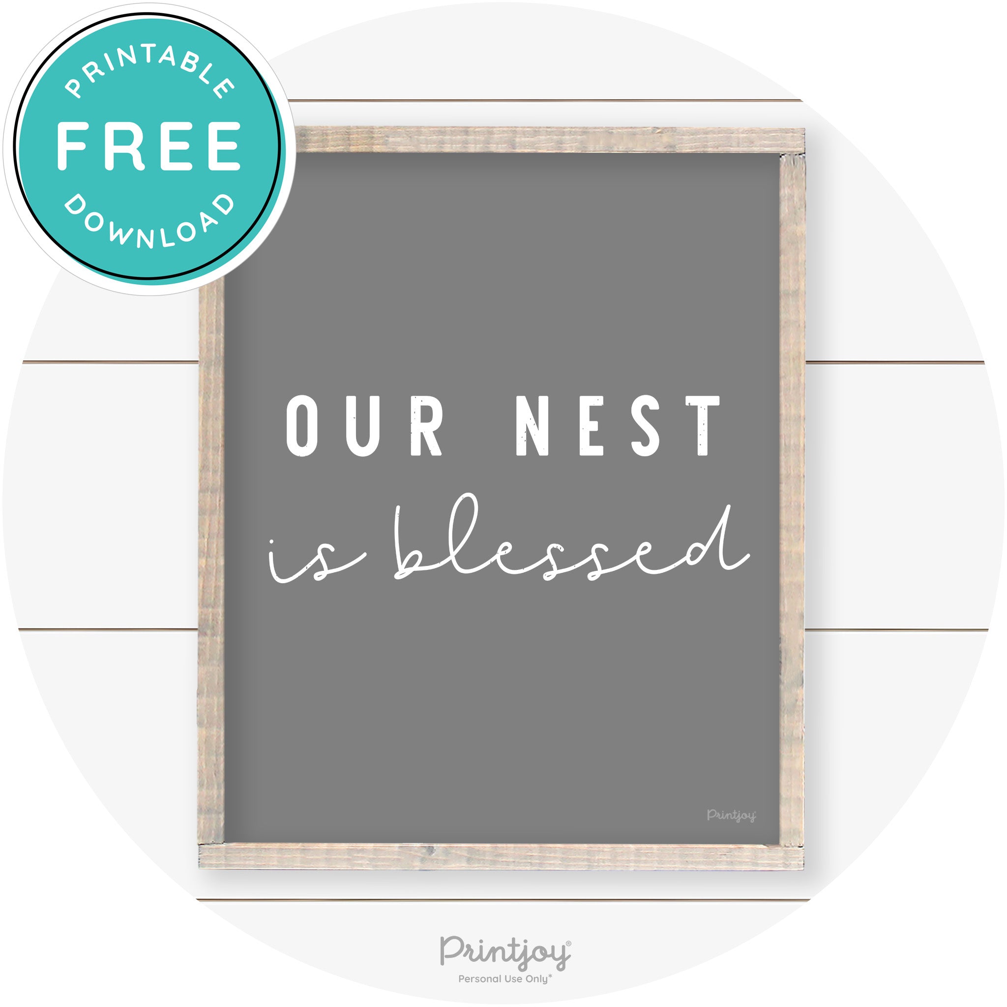Our Nest Is Blessed Farmhouse Living Room Wall Art Free Printable - Printjoy