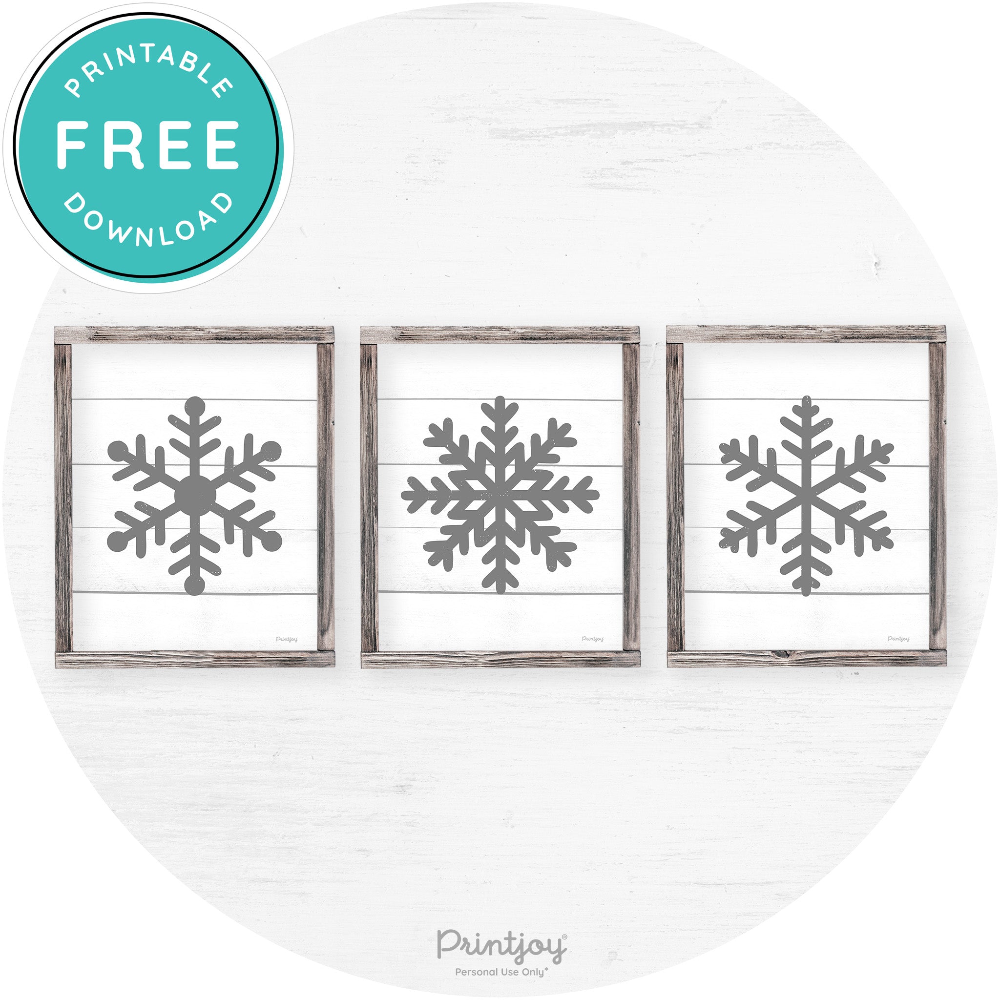 Snowflake Silhouettes Set Of 3 Winter Farmhouse Wall Art Free Printable
