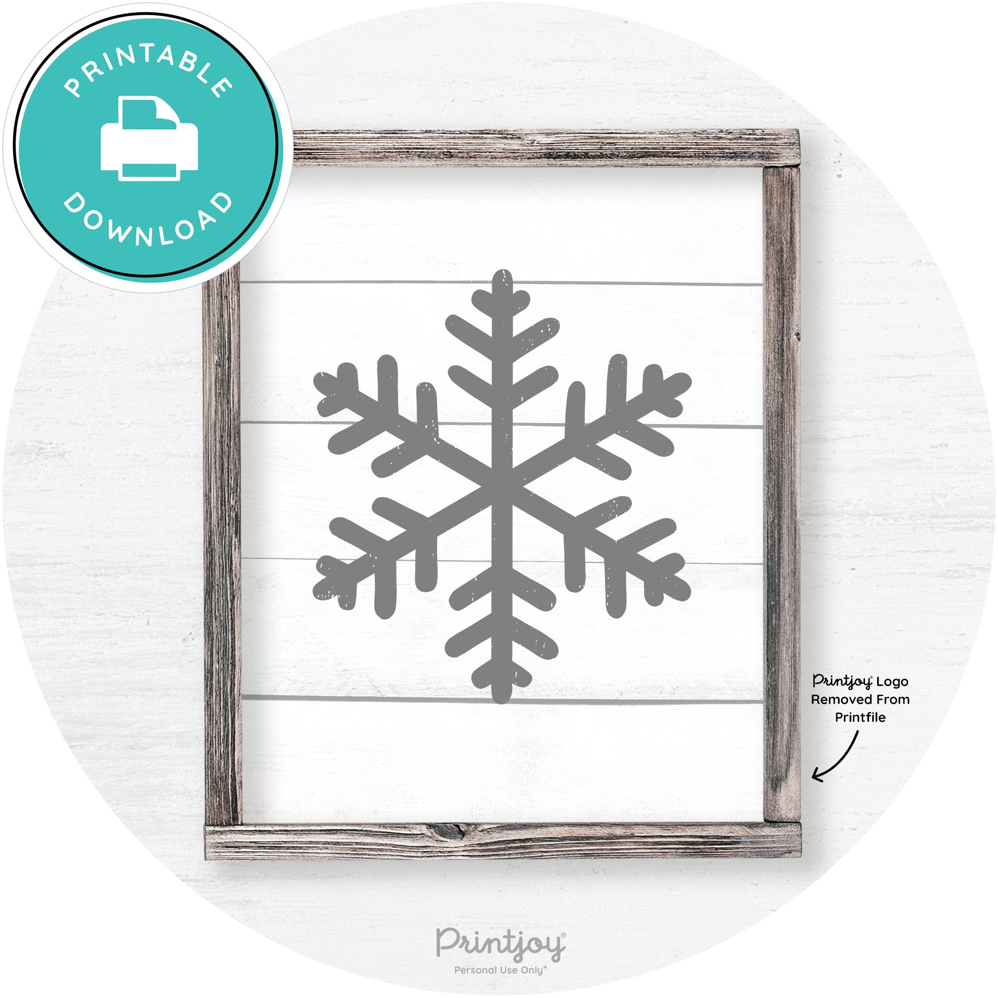 Snowflake Silhouette Winter Farmhouse Wall Art Decor Free Printable - Printjoy
