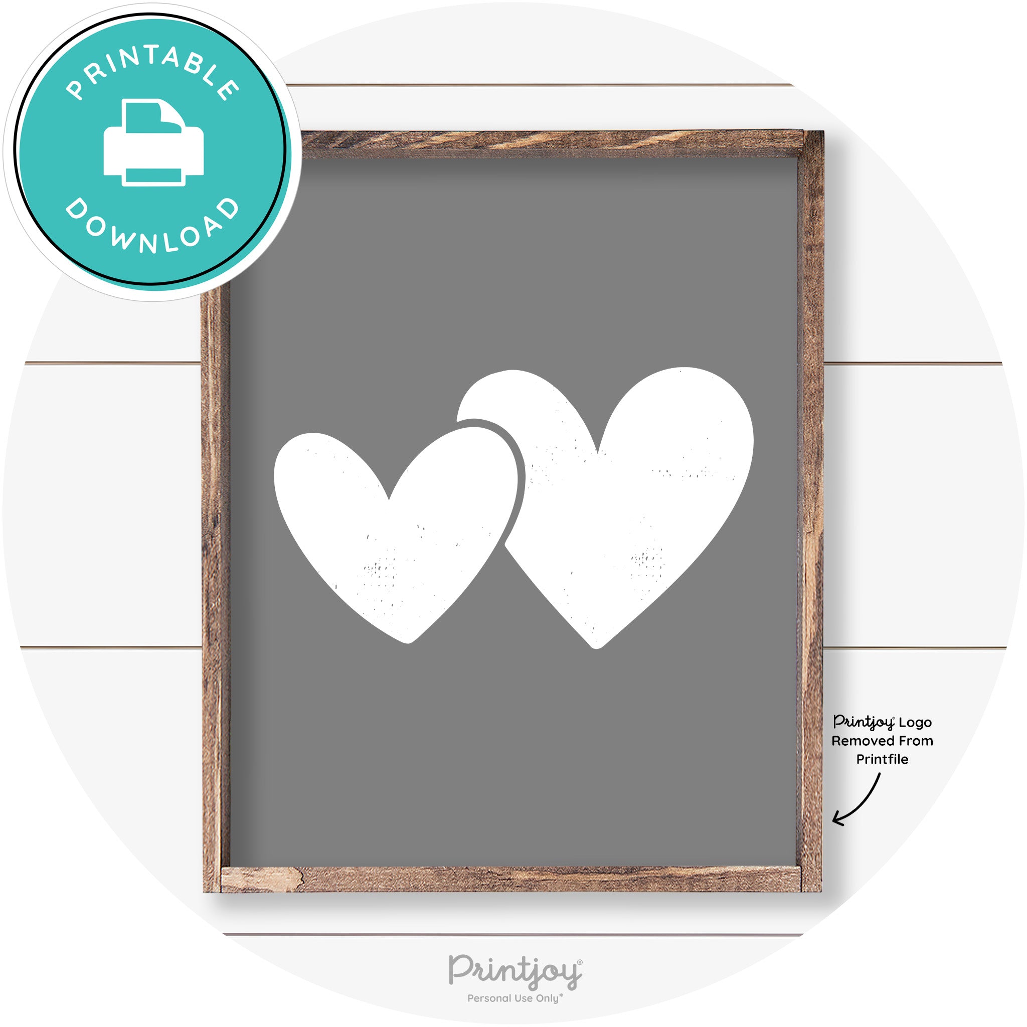 Heart Silhouettes Cute Couples Farmhouse Wall Art Free Printable