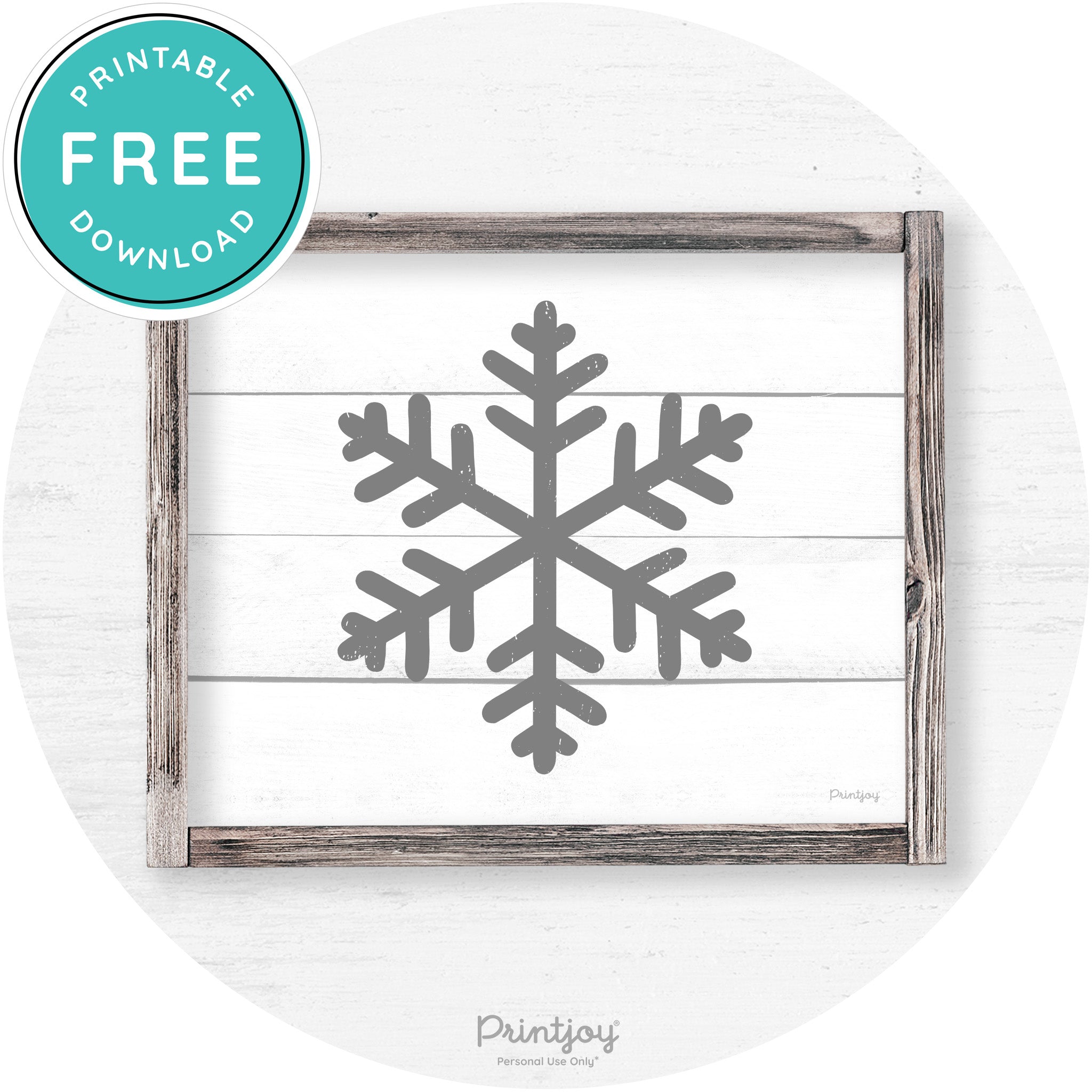 Snowflake Silhouette Winter Farmhouse Wall Art Decor Free Printable - Printjoy
