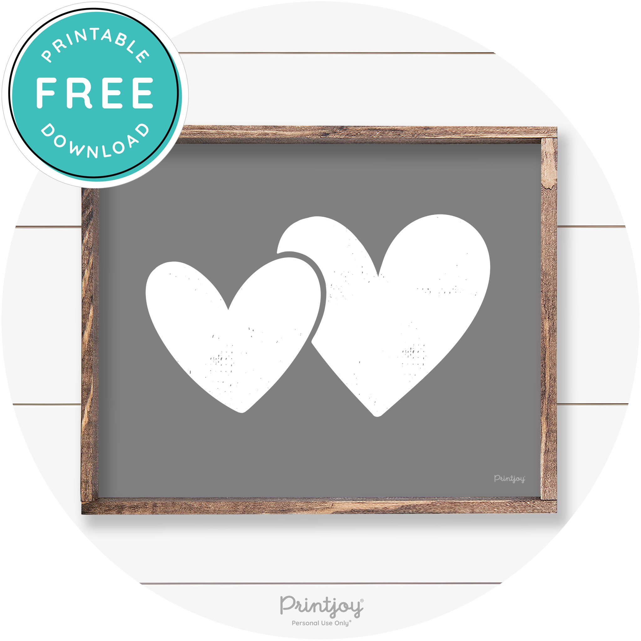 Heart Silhouettes Cute Couples Farmhouse Wall Art Free Printable