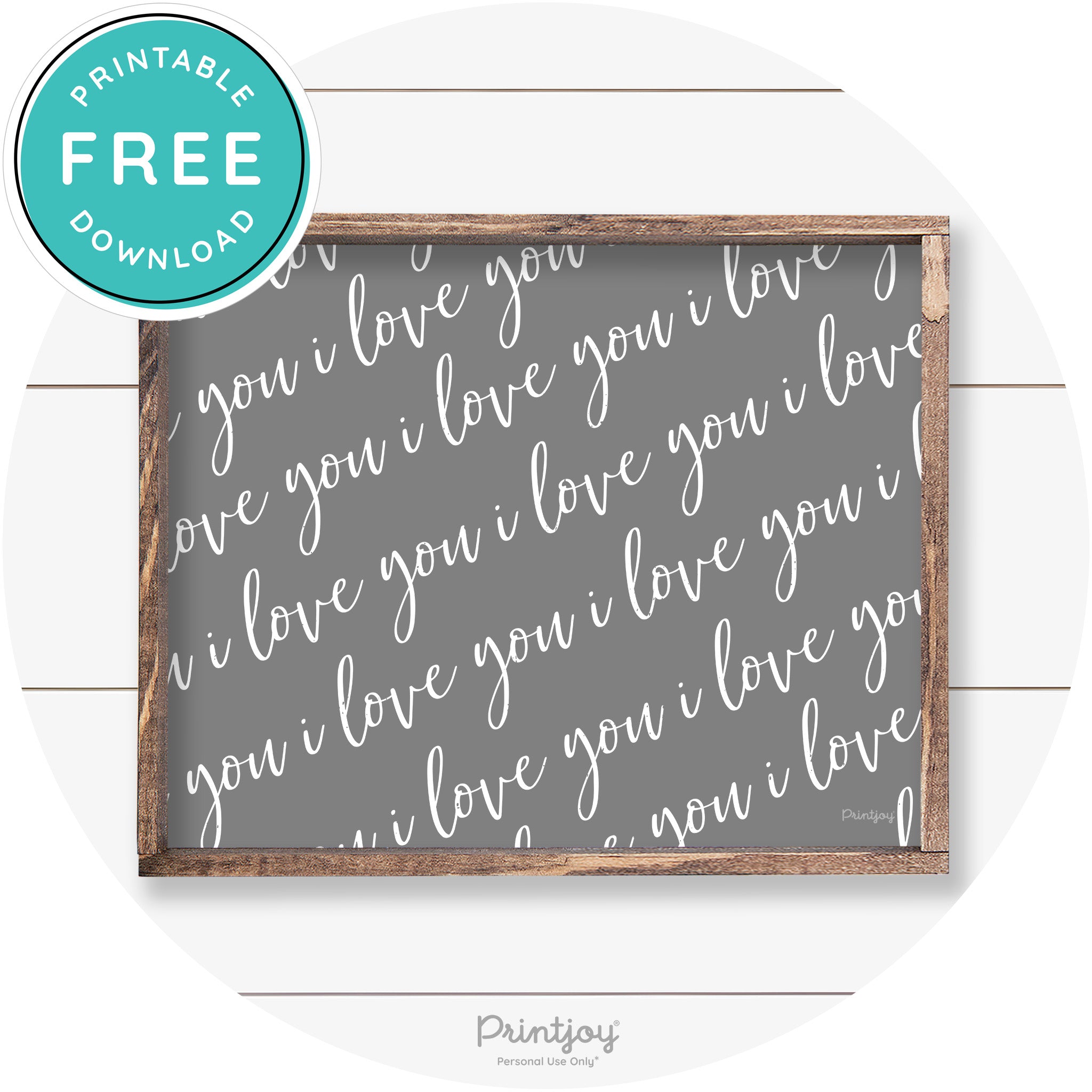 I Love You Pattern Cute Couples Farmhouse Wall Art Free Printable - Printjoy
