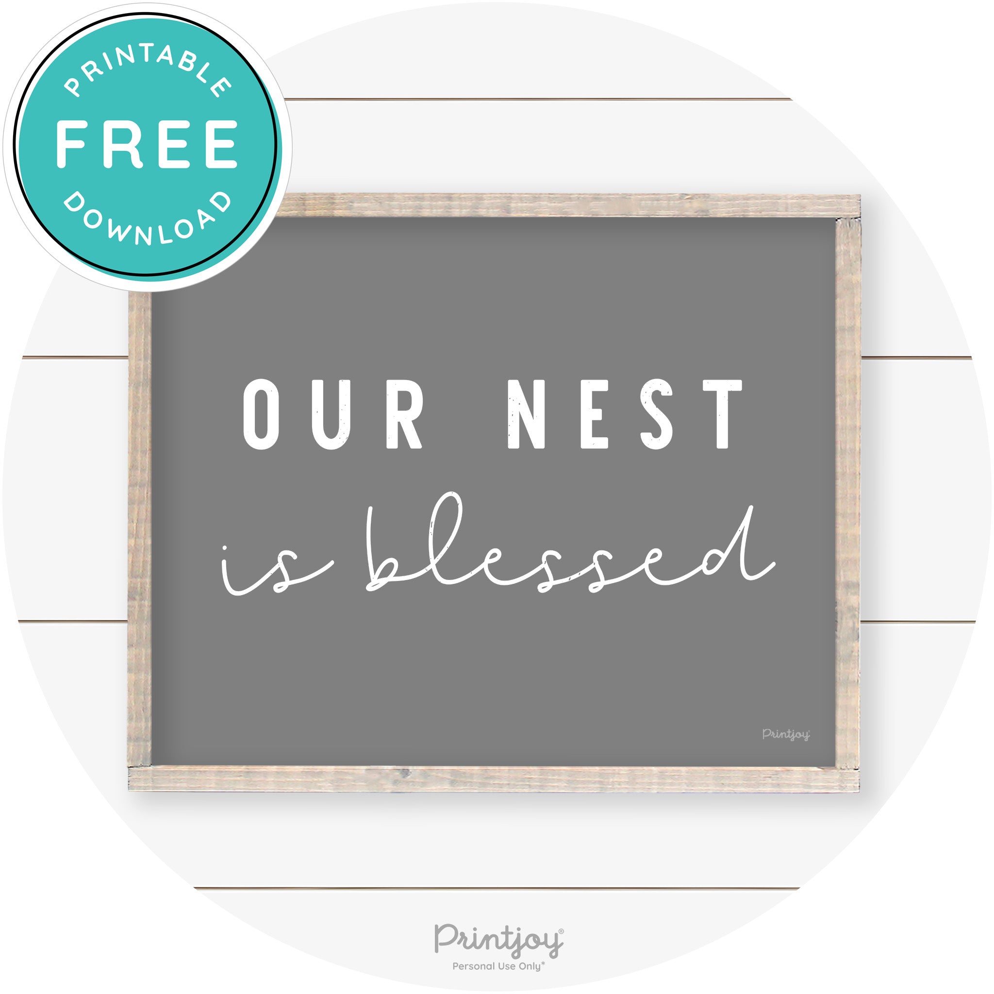Our Nest Is Blessed Farmhouse Living Room Wall Art Free Printable - Printjoy