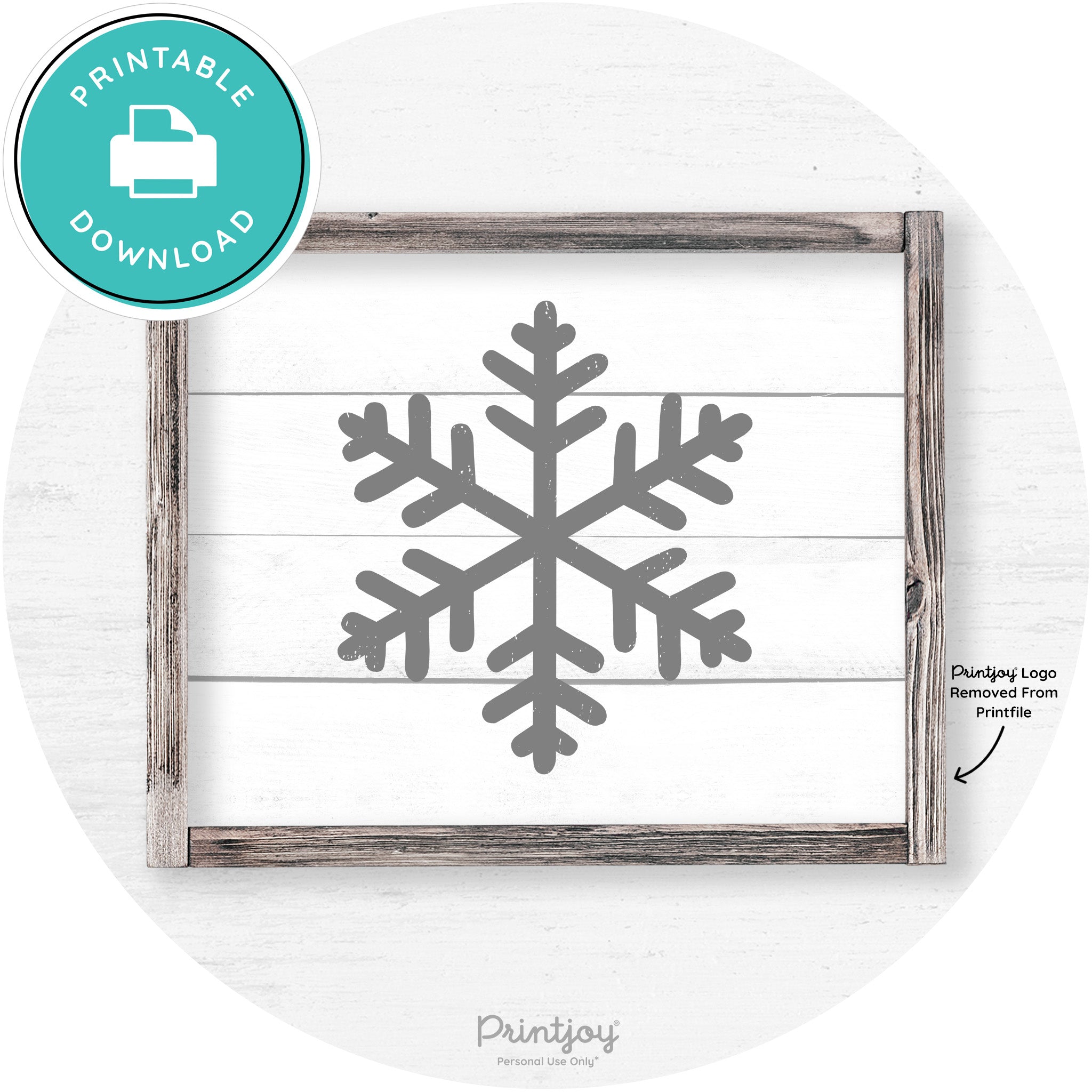 Snowflake Silhouette Winter Farmhouse Wall Art Decor Free Printable - Printjoy
