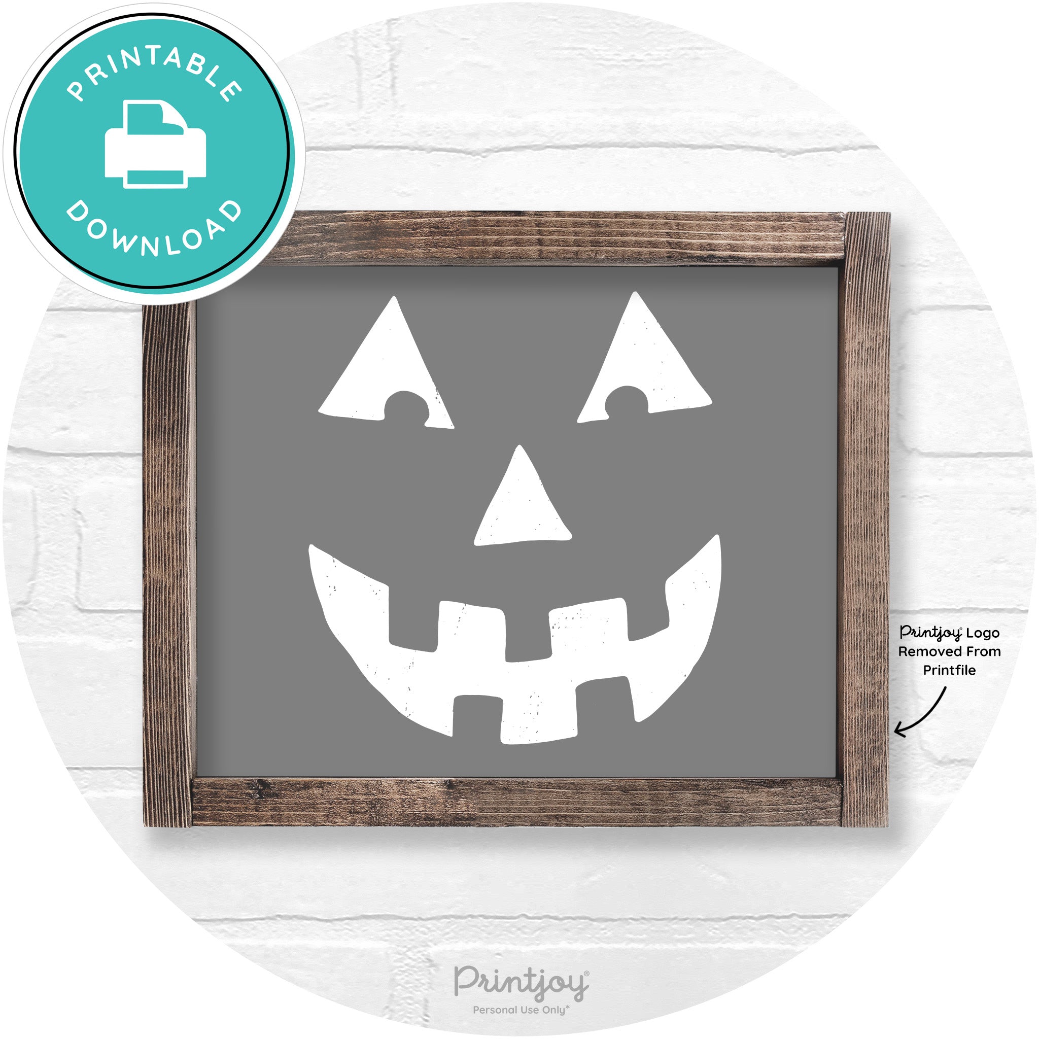 Jack O Lantern Halloween Rustic Farmhouse Wall Art Free Printable - Printjoy