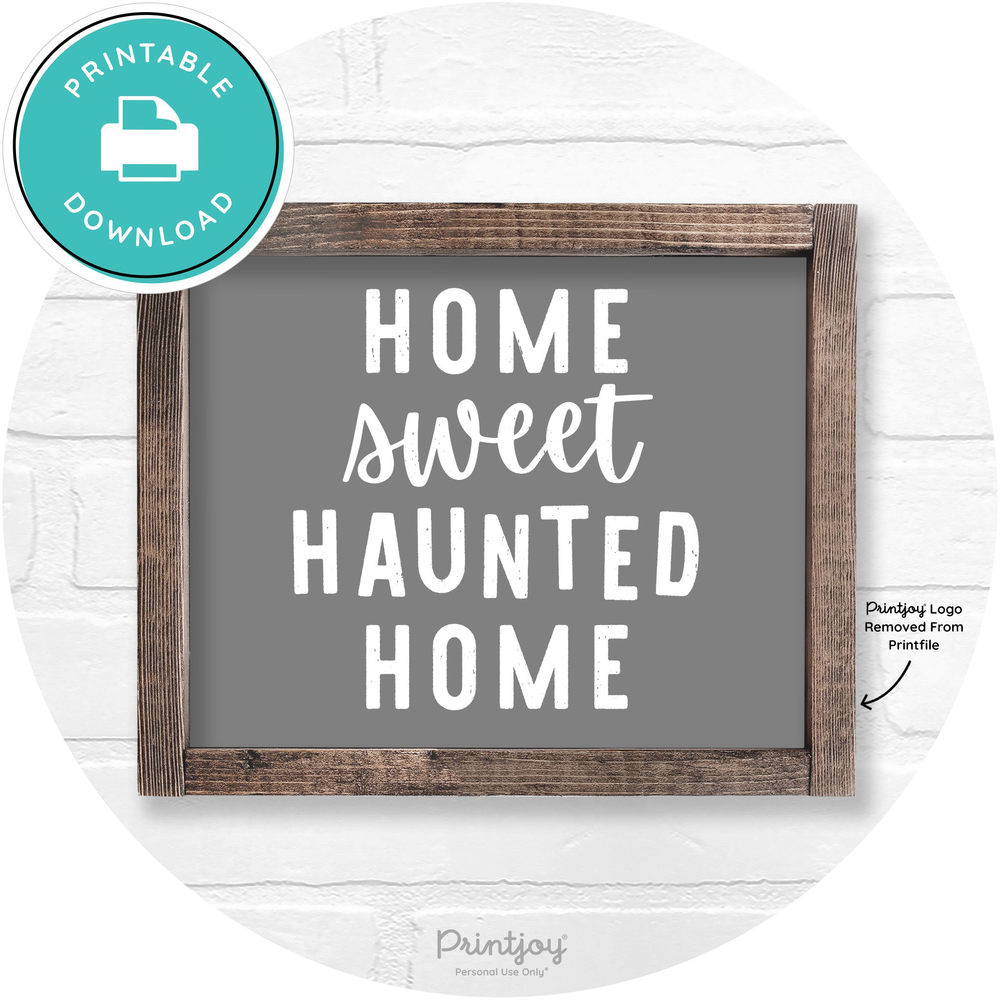 Home Sweet Haunted Home Rustic Halloween Wall Art Free Printable - Printjoy