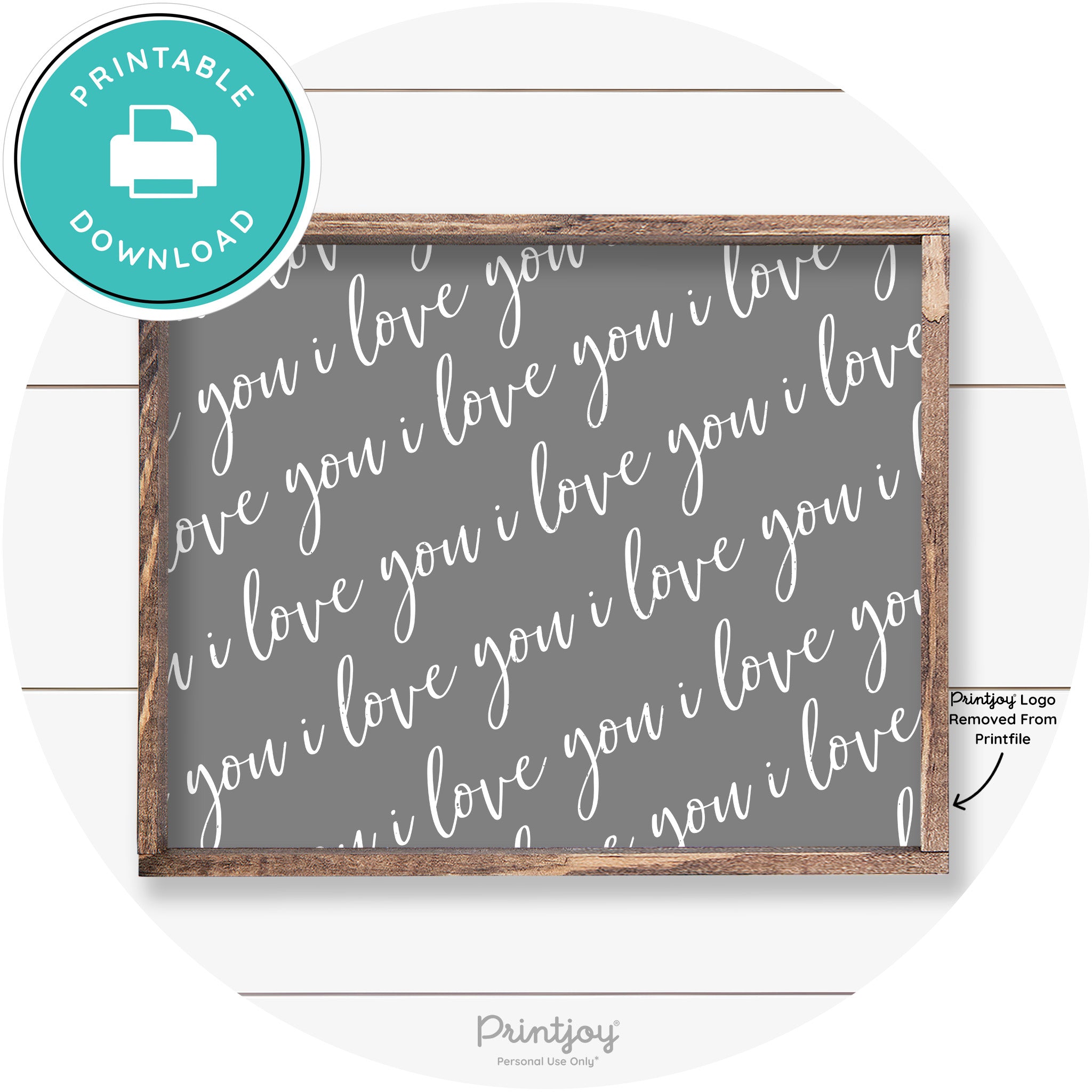 I Love You Pattern Cute Couples Farmhouse Wall Art Free Printable - Printjoy