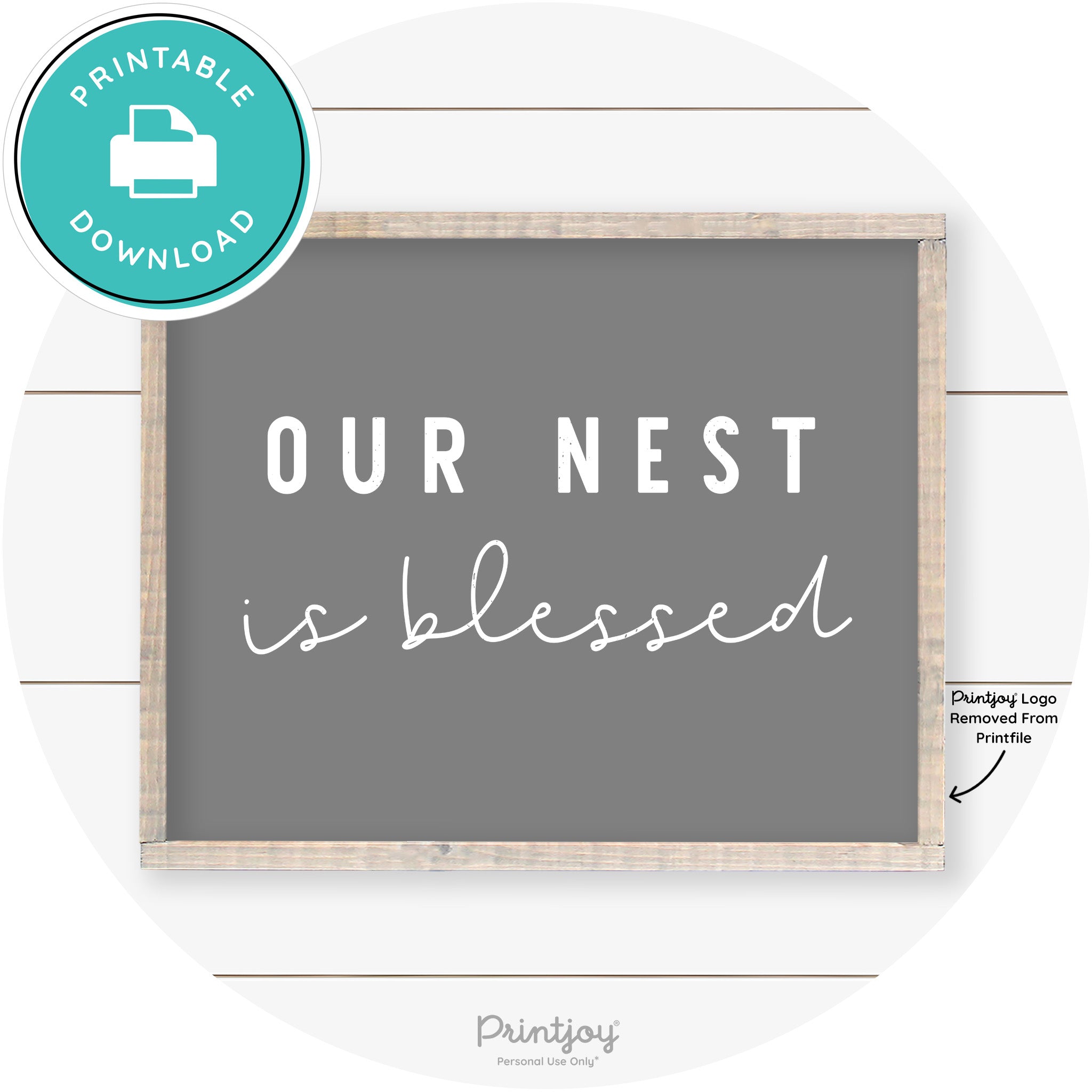 Our Nest Is Blessed Farmhouse Living Room Wall Art Free Printable - Printjoy