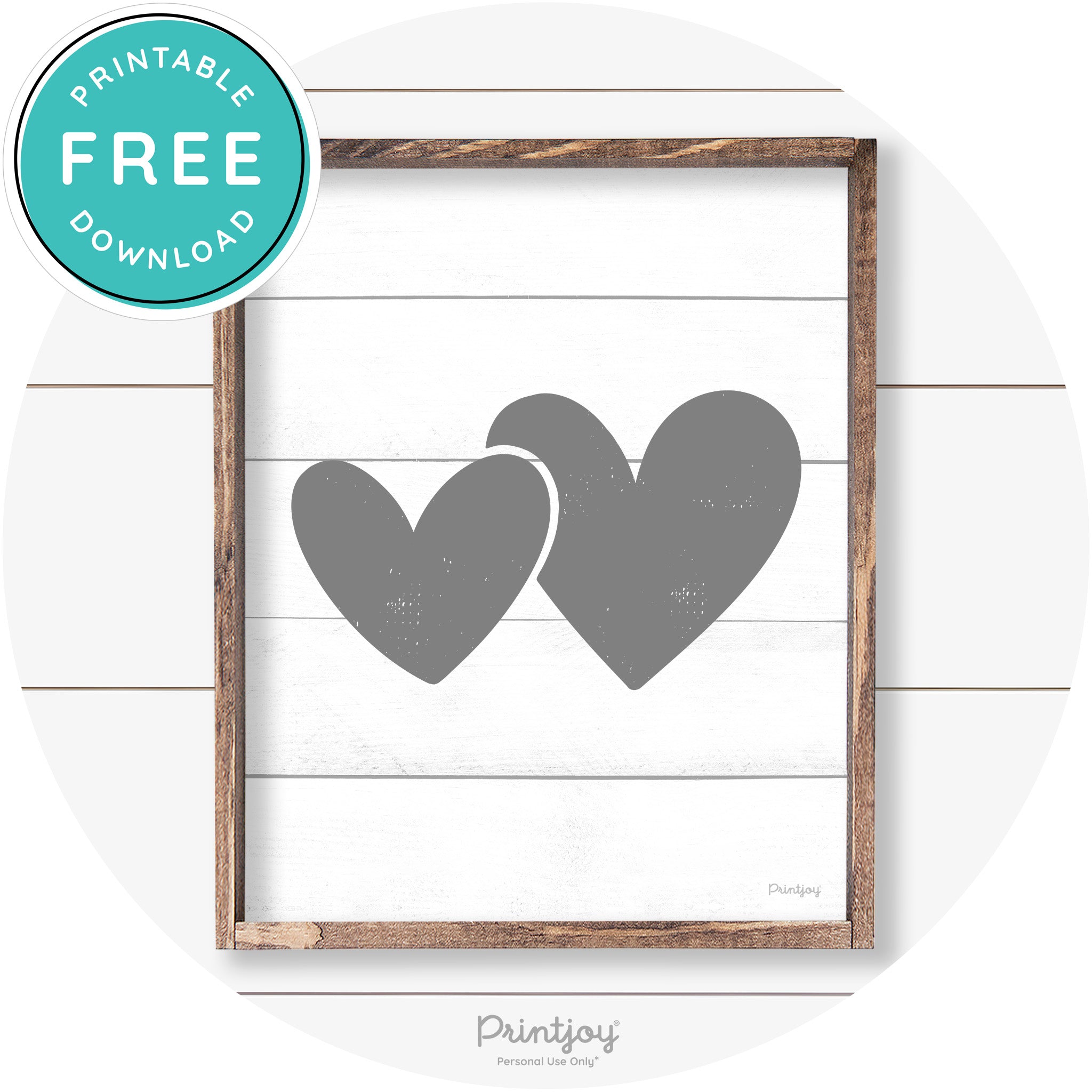 Heart Silhouettes Cute Couples Farmhouse Wall Art Free Printable