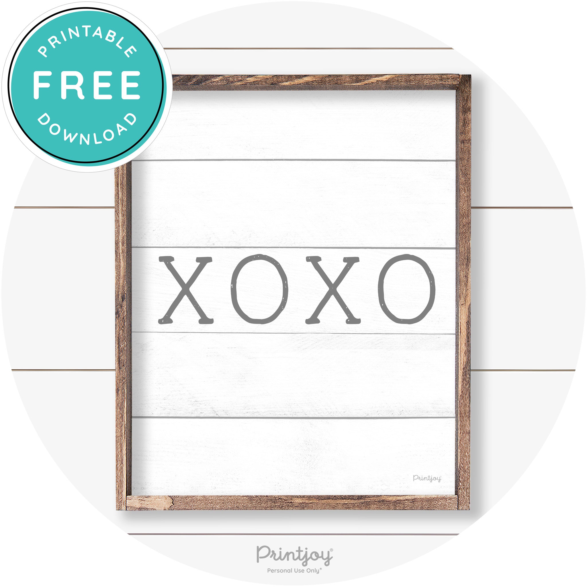 Xoxo Cute Couples Love Modern Farmhouse Wall Art Free Printable