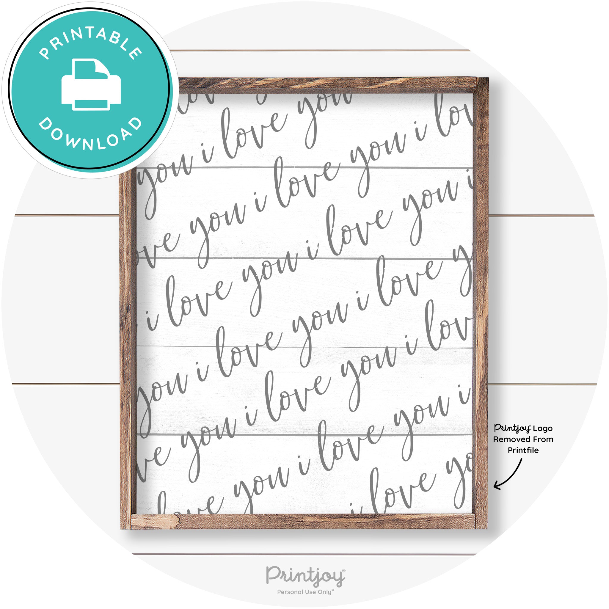 I Love You Pattern Cute Couples Farmhouse Wall Art Free Printable - Printjoy