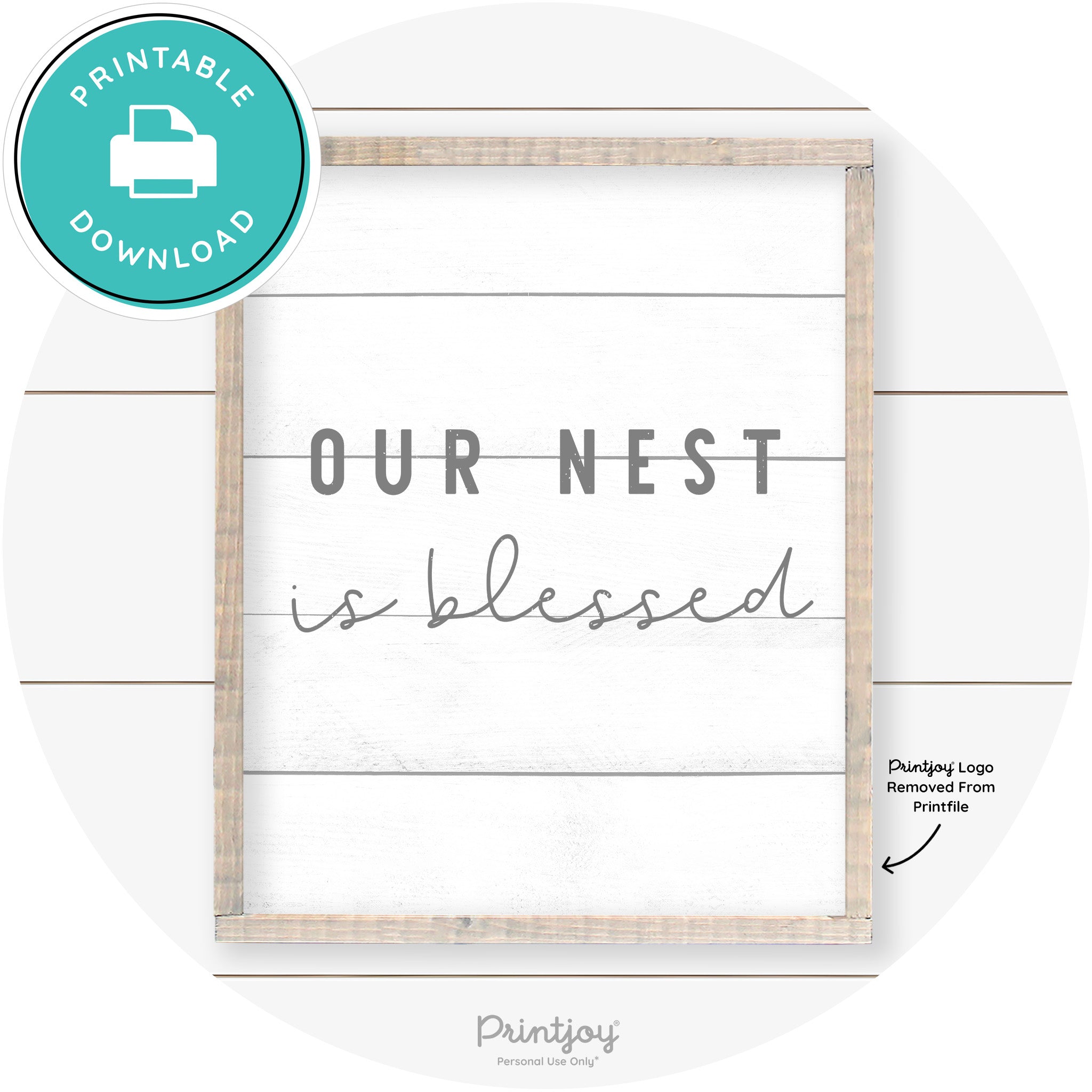 Our Nest Is Blessed Farmhouse Living Room Wall Art Free Printable - Printjoy