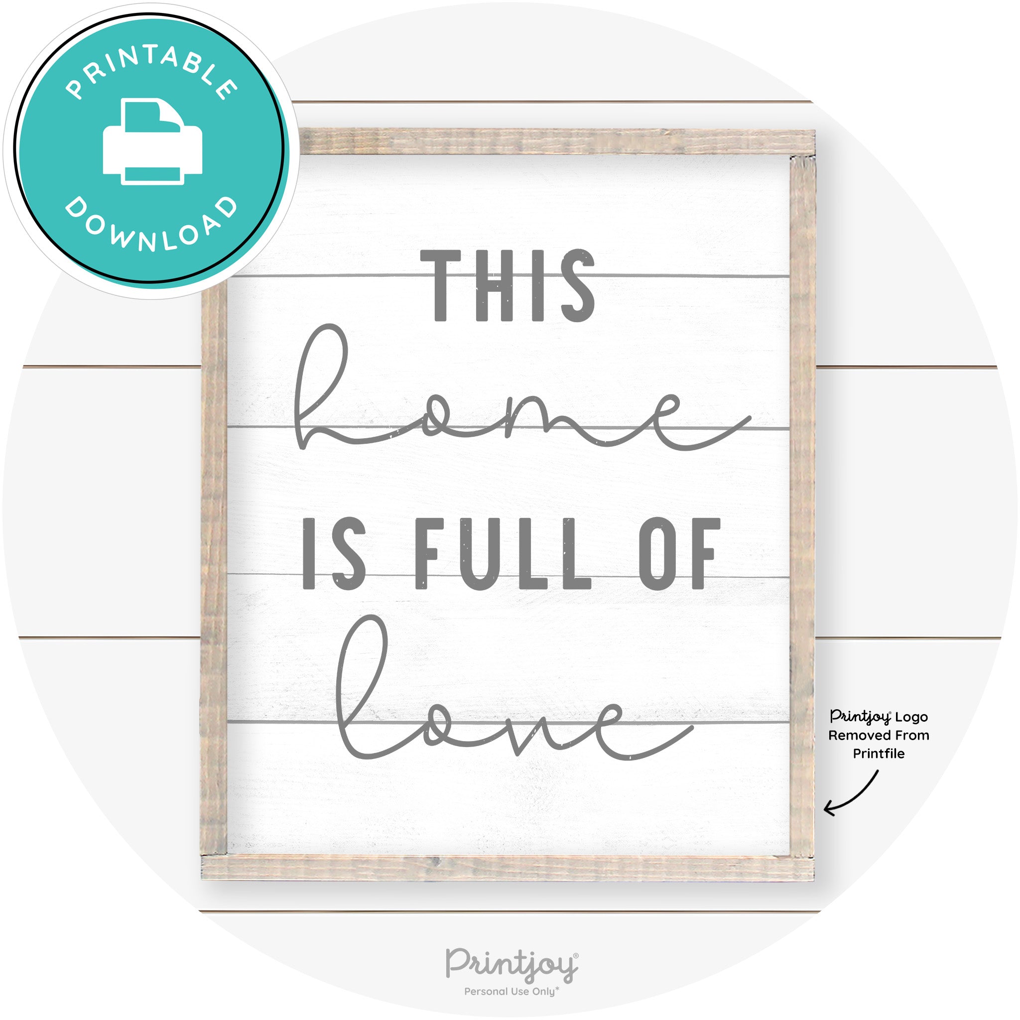 This Home Is Love Farmhouse Living Room Wall Art Free Printable - Printjoy