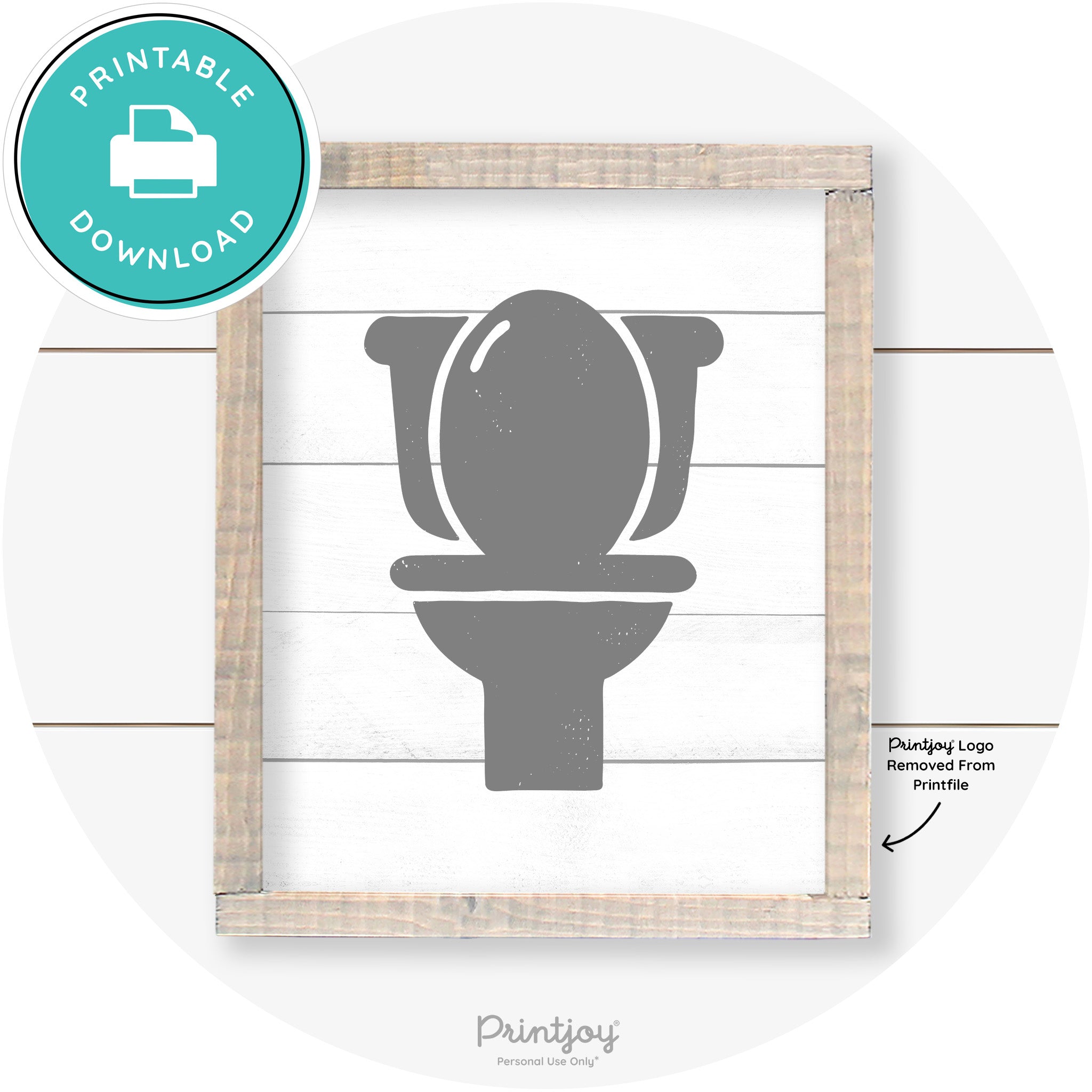 Toilet Seat Bathroom Sign Farmhouse Wall Art Decor Free Printable