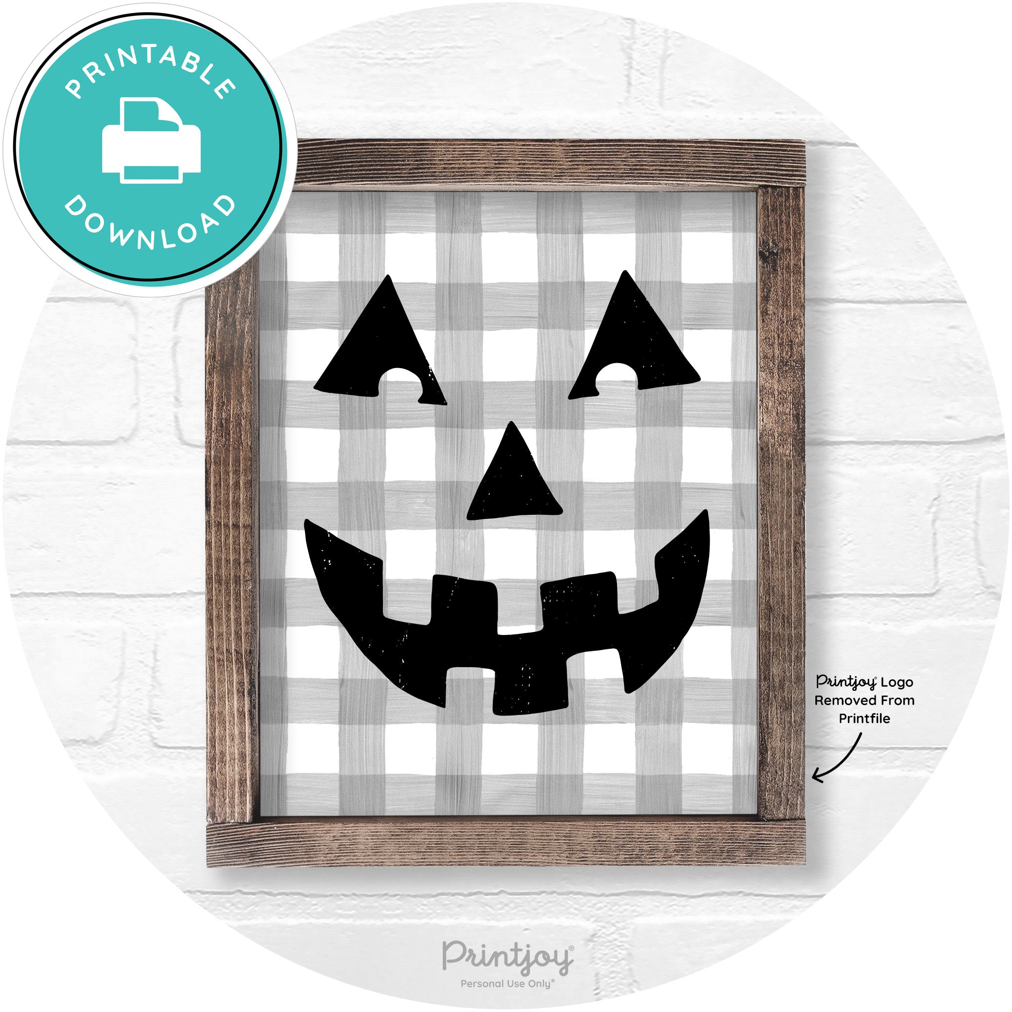Jack O Lantern Halloween Rustic Farmhouse Wall Art Free Printable - Printjoy